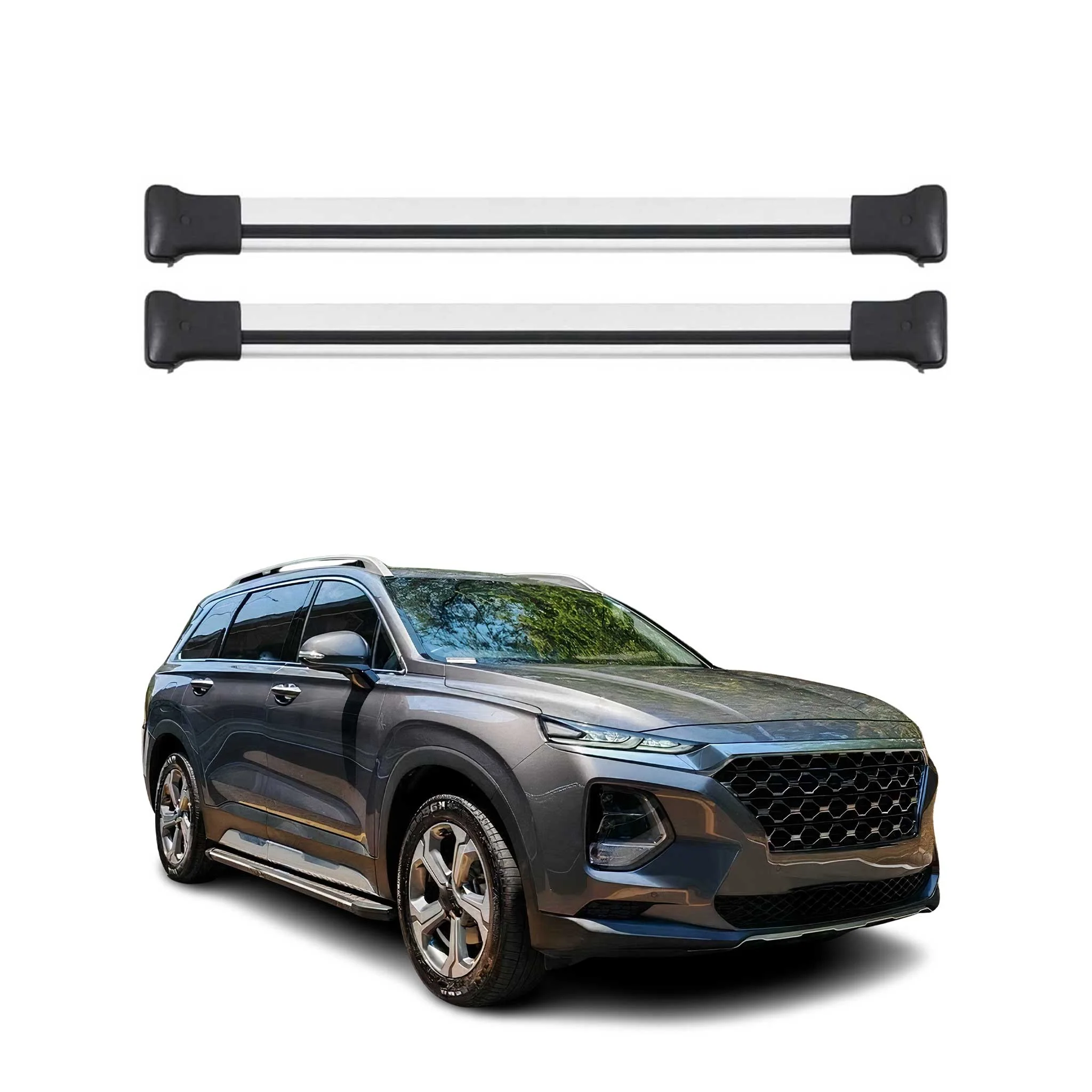 Dachträger Grundtäger für Hyundai Santa Fe MX5 2024-2026 75kg Alu Silber 2 tlg