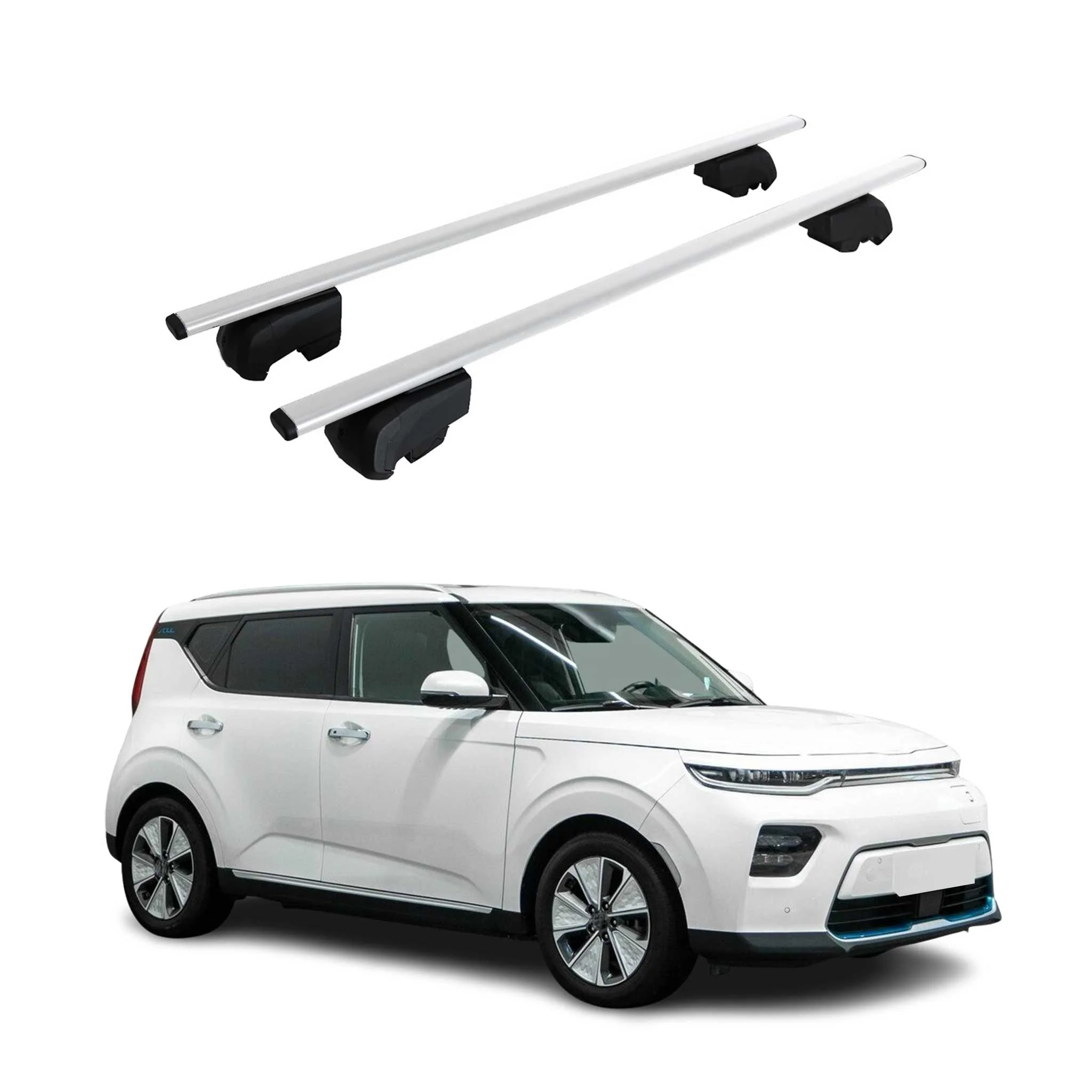Dachträger Grundträger für Kia Soul EV 2020-2023 Metall Silber ABE 2x