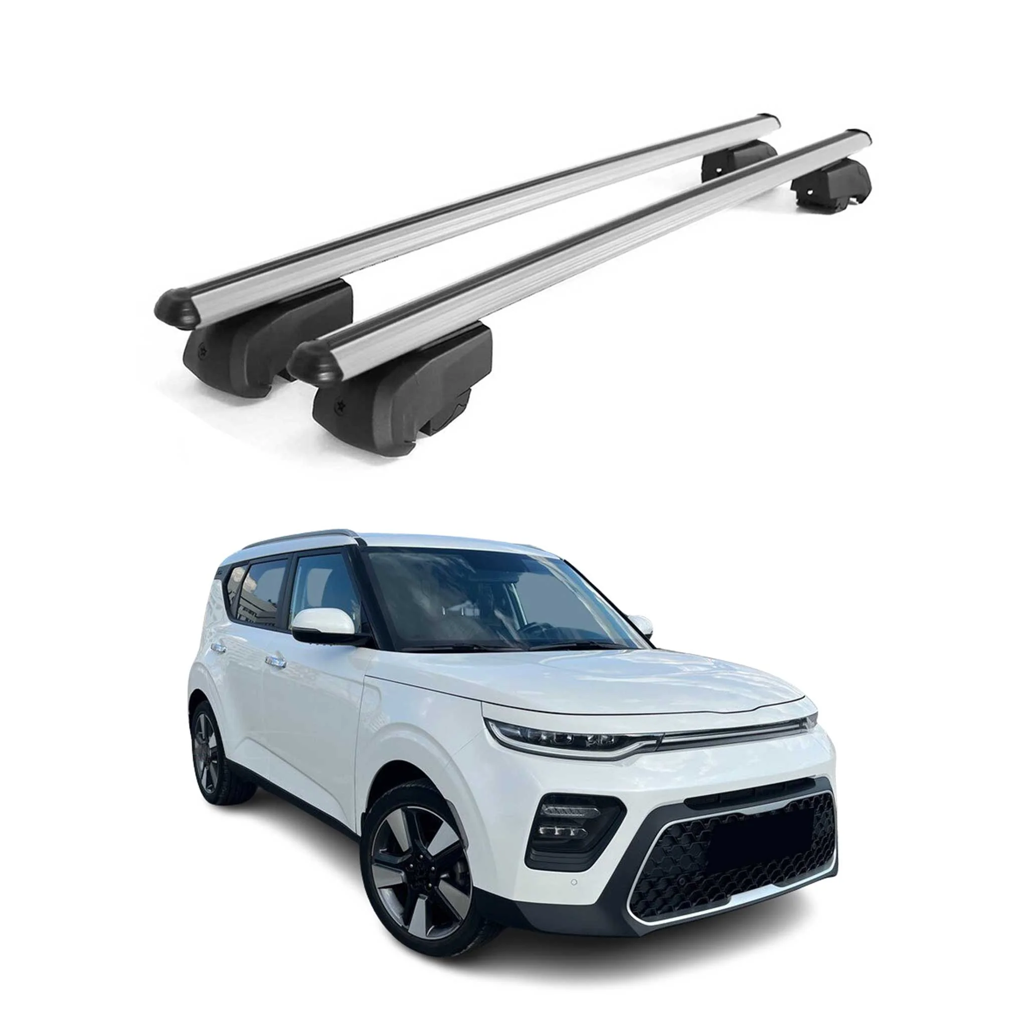 Dachträger Grundträger für Kia Soul X-Line 2020-2023 Aluminium Silber ABE 2x