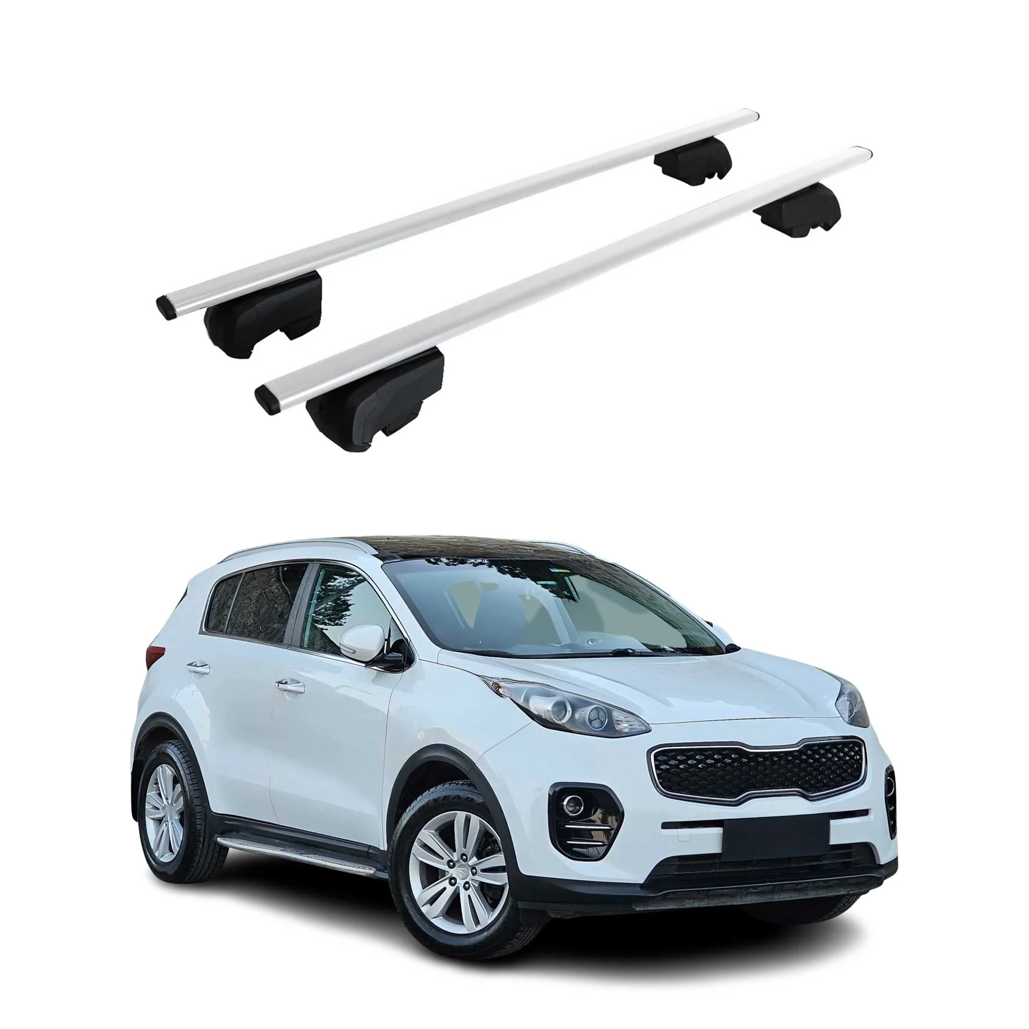 Dachträger Grundträger für Kia Sportage QL 2015-2020 Metall Silber ABE 2x