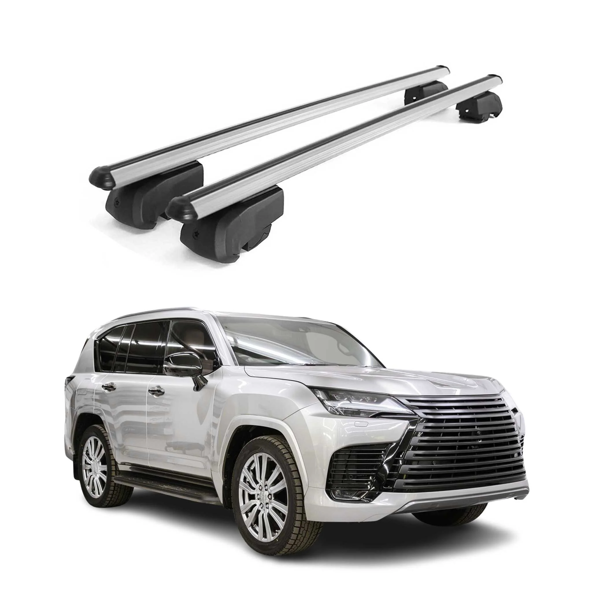 Dachträger Gepäckträger für Lexus LX 2021-2026 Querträger ABE Alu Grau 2x