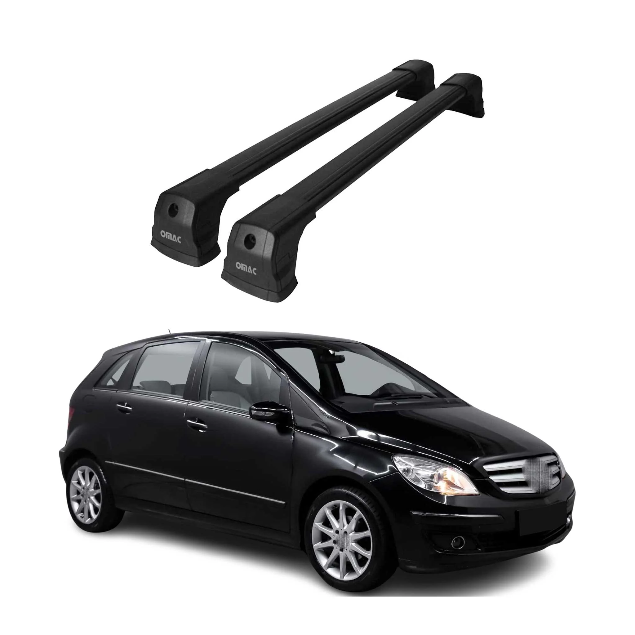 Dachträger Grundtäger für Mercedes B Klasse T245 2005-2011 75kg Alu Schwarz 2x