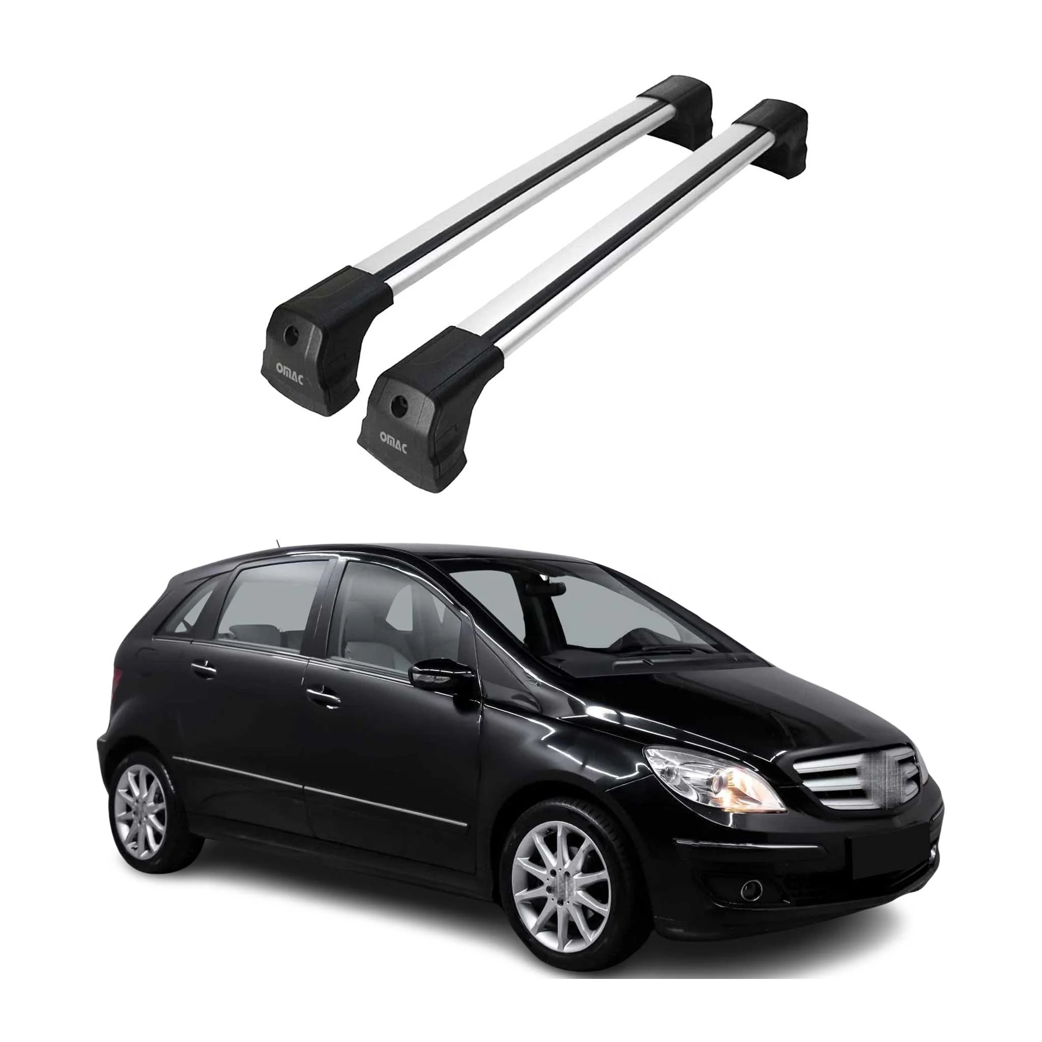 Dachträger Grundtäger für Mercedes B Klasse T245 2005-2011 75kg Alu Silber 2 tlg