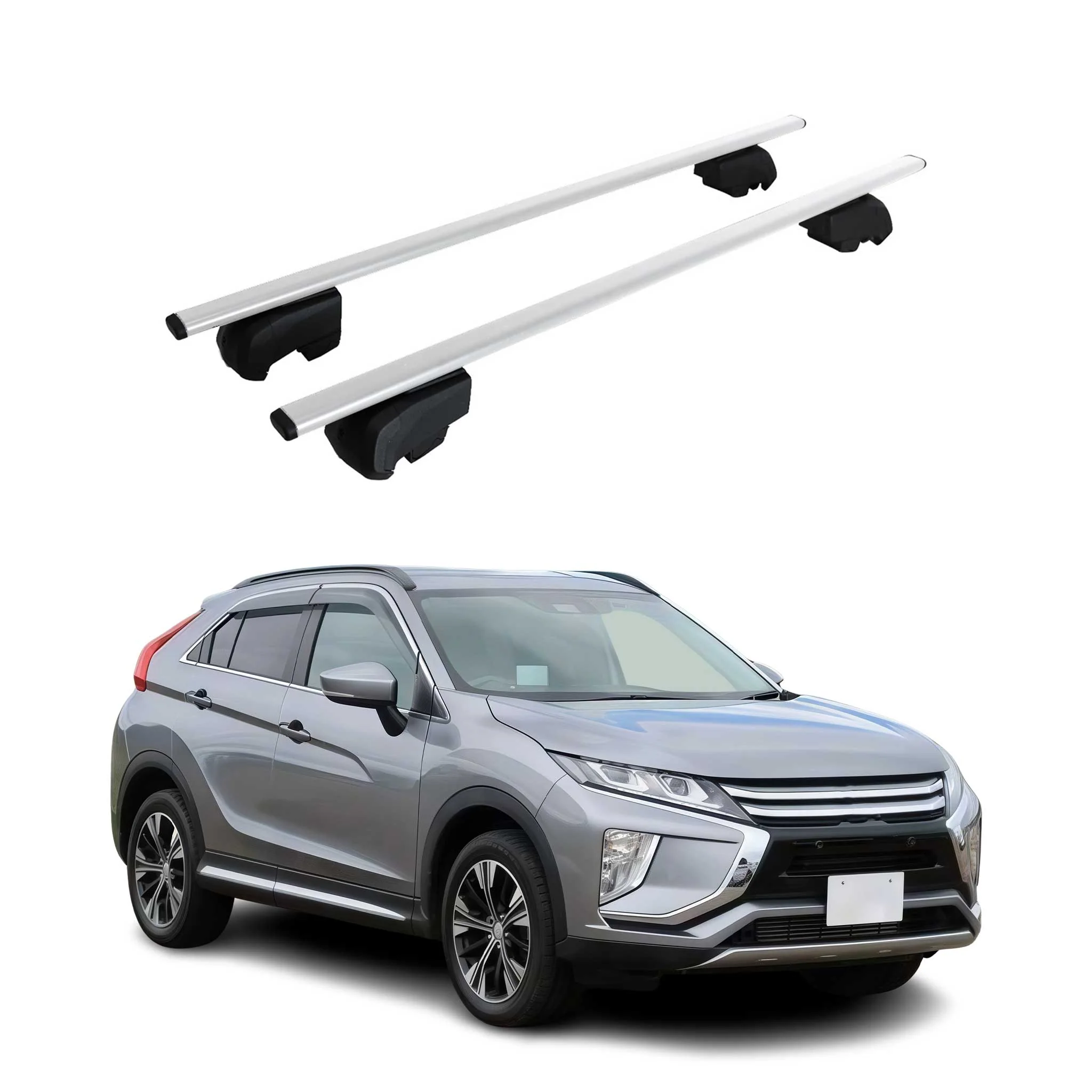 Dachträger Grundträger für Mitsubishi Eclipse Cross 2018-2022 Metall Silber ABE