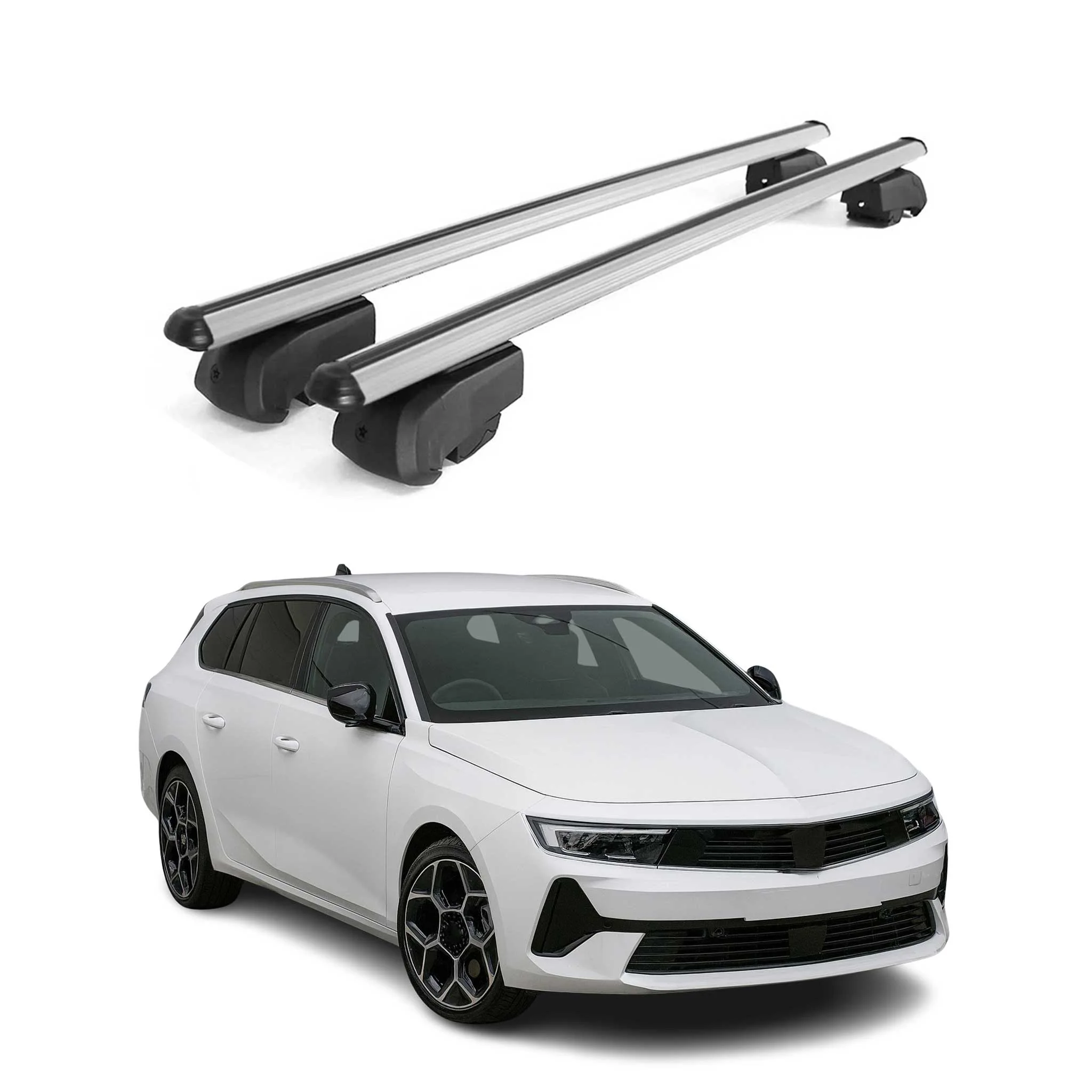 Dachträger Gepäckträger für Opel Astra L Sports Tourer 2021-2023 ABE Grau 2x