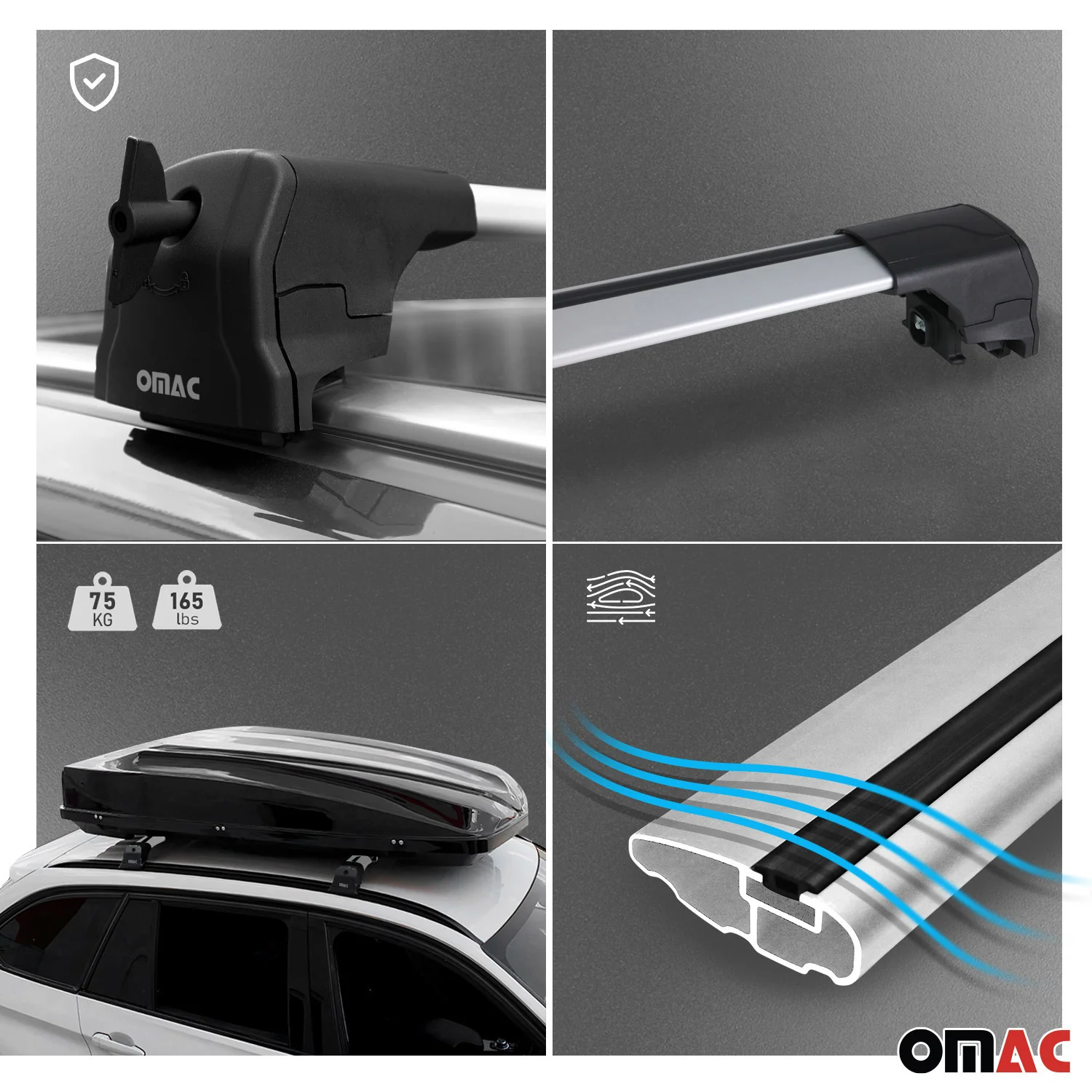 Dachträger Grundtäger für Opel Crossland / Crossland X 2019-2024 75kg Alu Silber - Image 3