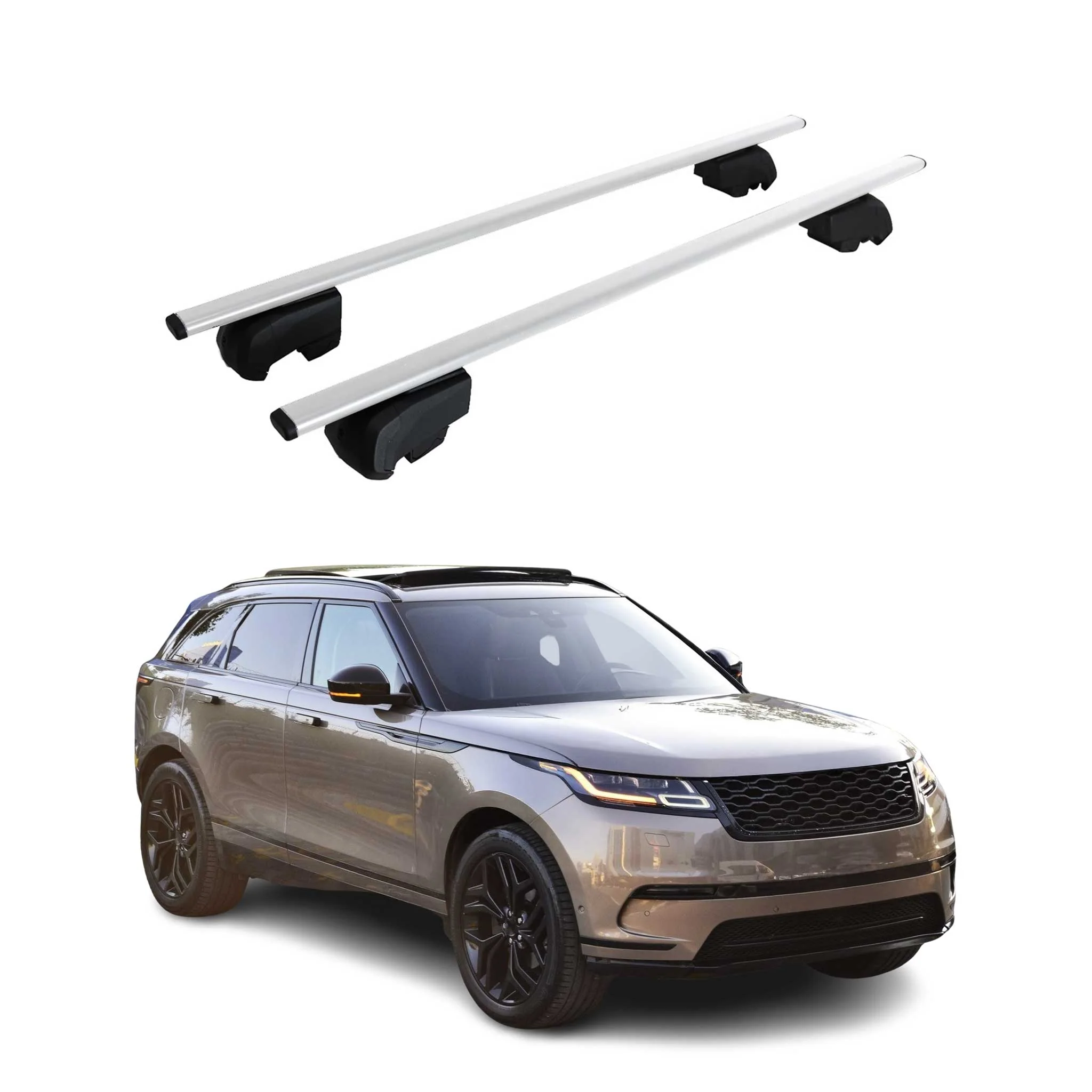 Dachträger Grundträger für Range Rover Velar 2017-2026 Metall Silber ABE 2x