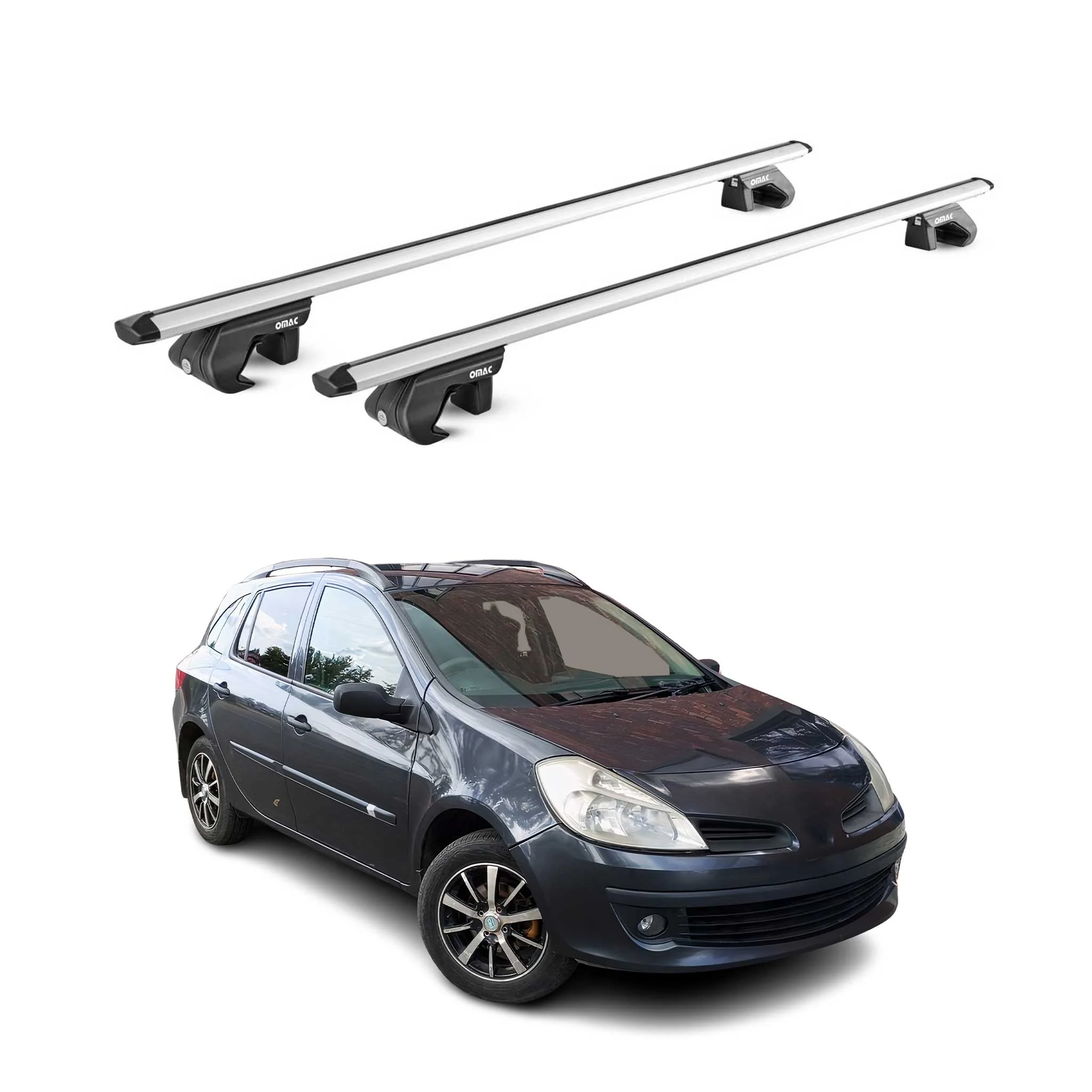 Dachträger Grundtäger für Renault Clio III IV Kombi 2008-2020 90kg Alu ABE Grau