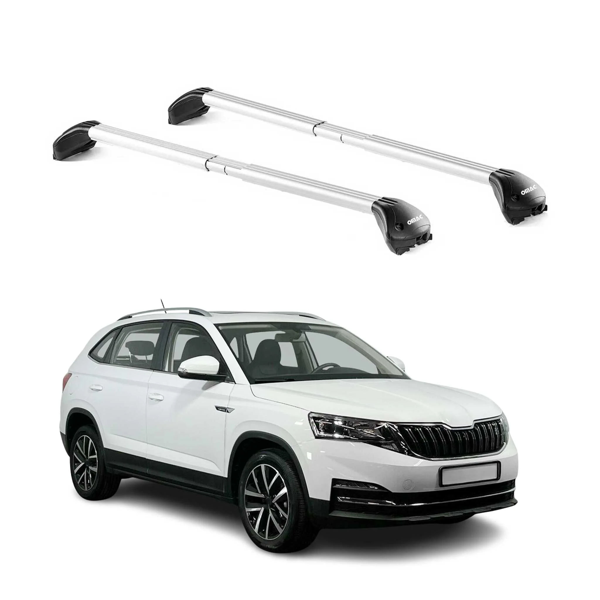 Dachträger Grundtäger für Skoda Kamiq 2019-2026 5 tür 100kg Alu Silber 2 tlg ABE