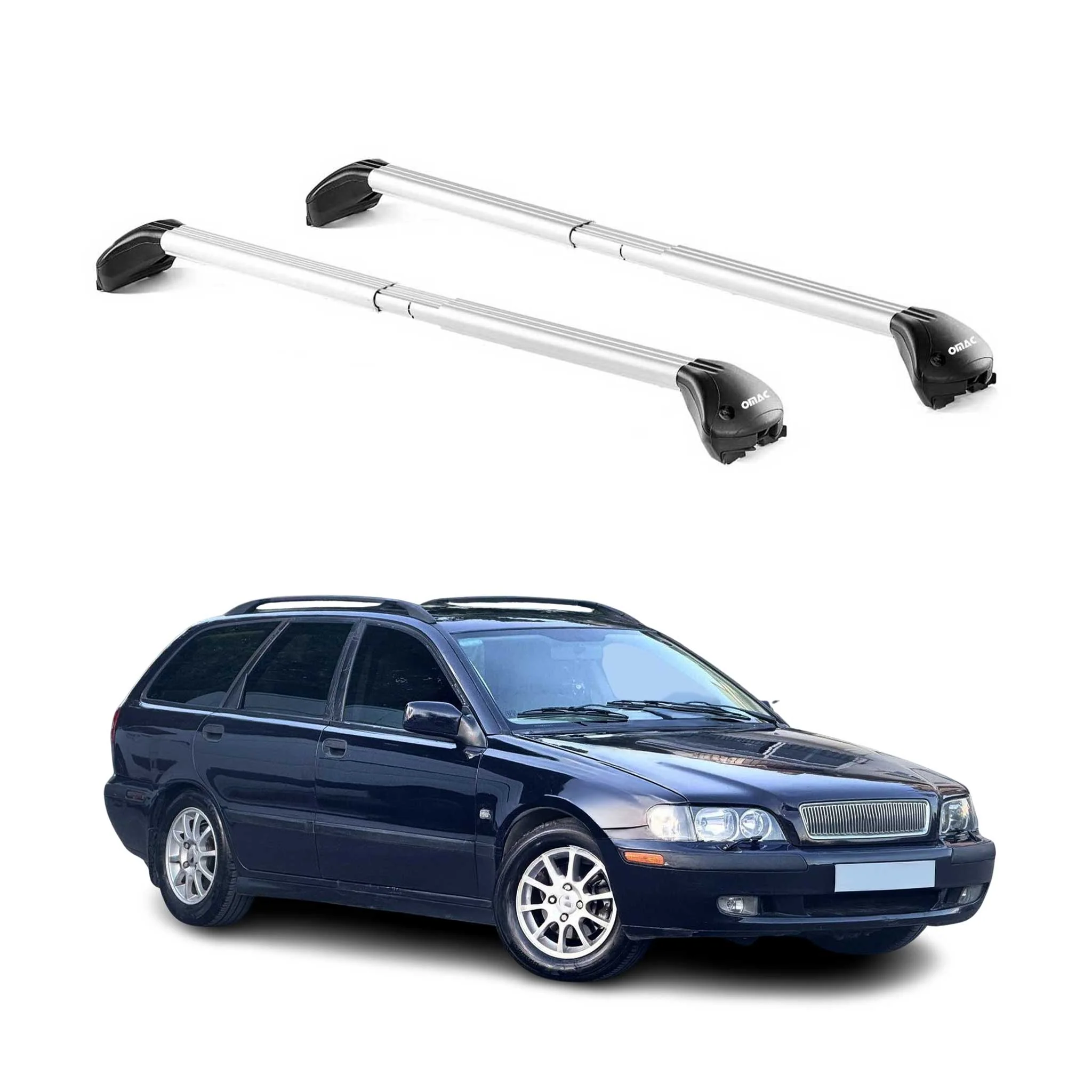 Dachträger Grundtäger für Volvo V40 1995-2004 5 tür 100kg Alu Silber 2 tlg ABE