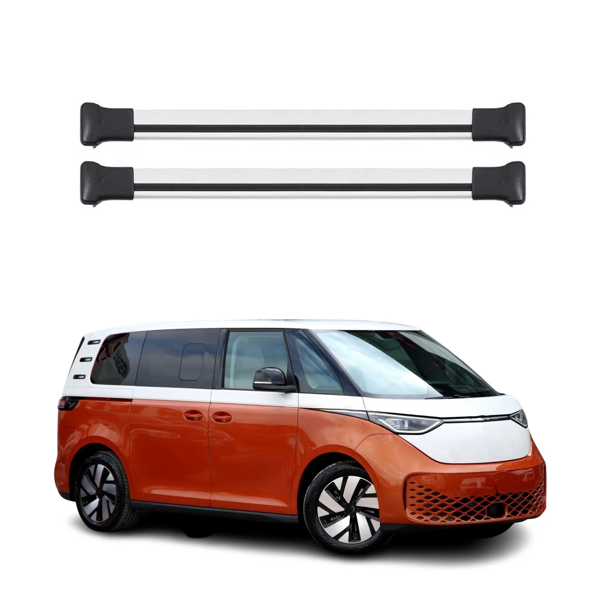 Dachträger Grundtäger für VW ID.Buzz 2022-2026 75kg Aluminium Schwarz 2tlg