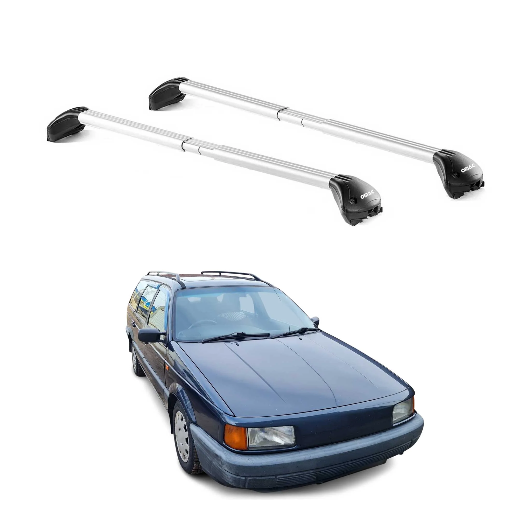 Dachträger Grundtäger für VW Passat Kombi B2-B3-B4 1980-1996 100kg Alu Silber 2x