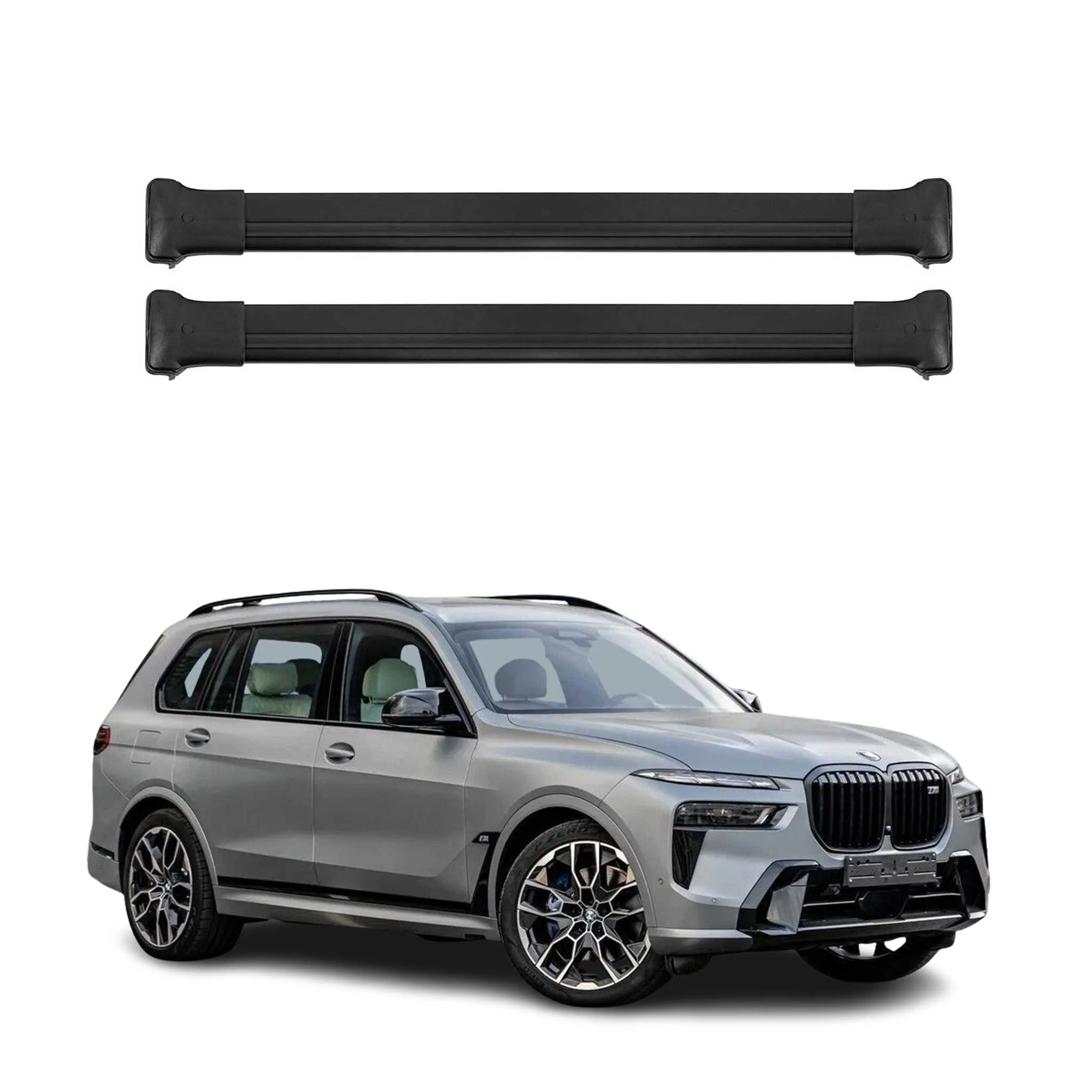 Dachträger Grundtäger für BMW X7 G07 2018-2026 75kg Aluminium Schwarz 2 tlg