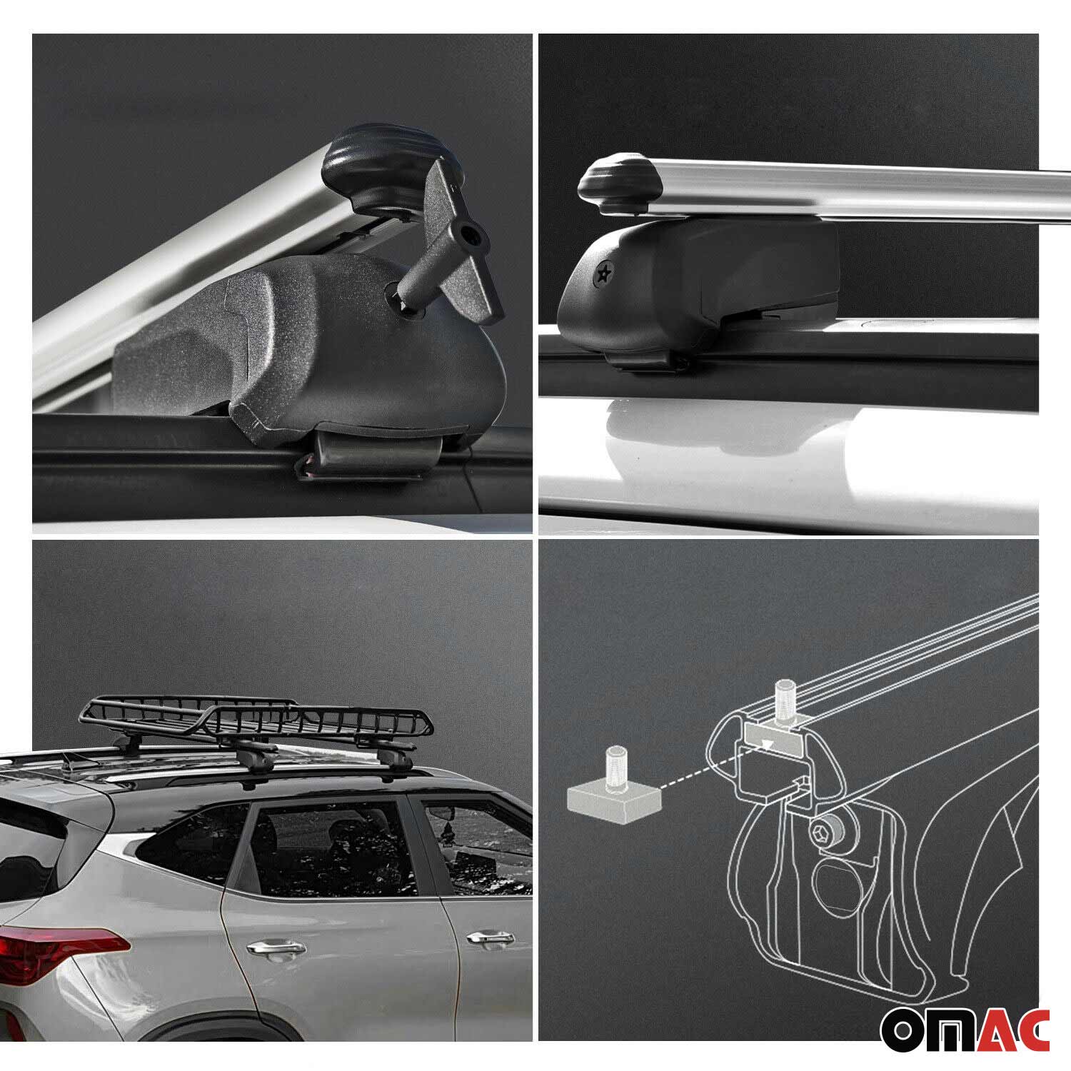 Dachträger Gepäckträger für MG HS 2018-2023 Querträger ABE Aluminium Grau 2x - Image 4