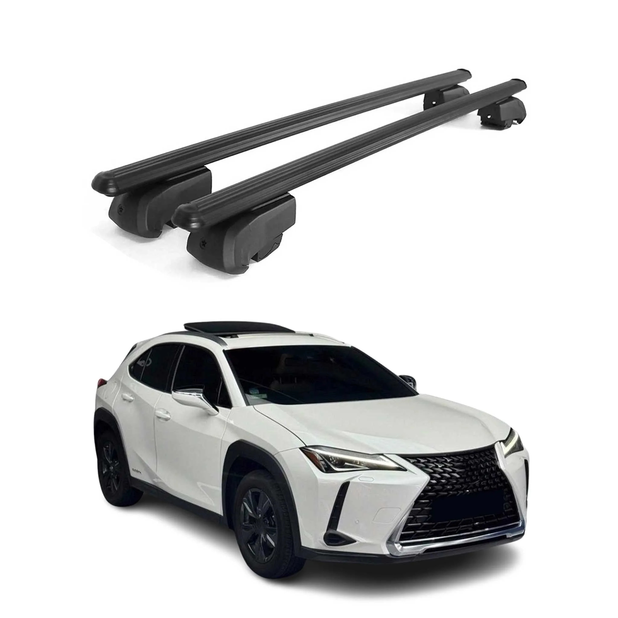 Dachträger Gepäckträger für Lexus UX 2019-2021 Querträger ABE Alu Schwarz 2x
