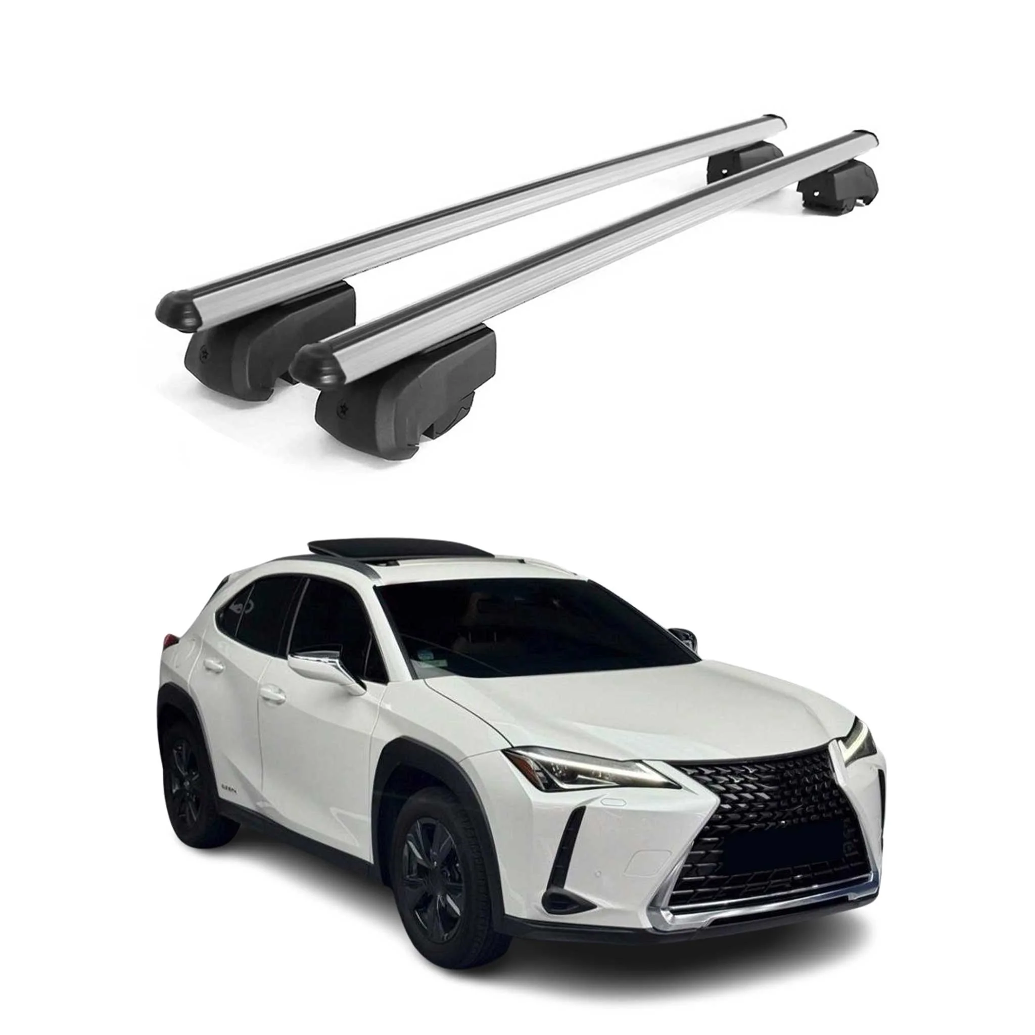 Dachträger Gepäckträger für Lexus UX 2019-2021 Querträger ABE Alu Grau 2x