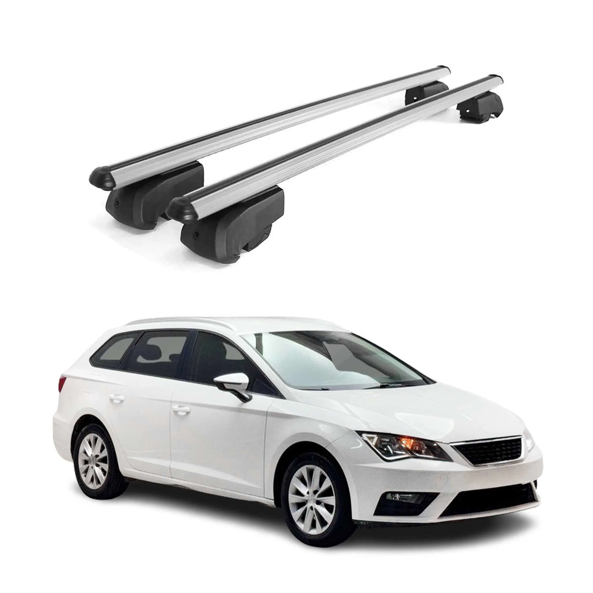 Dachträger Gepäckträger für Seat Leon ST 2020-2023 Querträger ABE Alu Grau