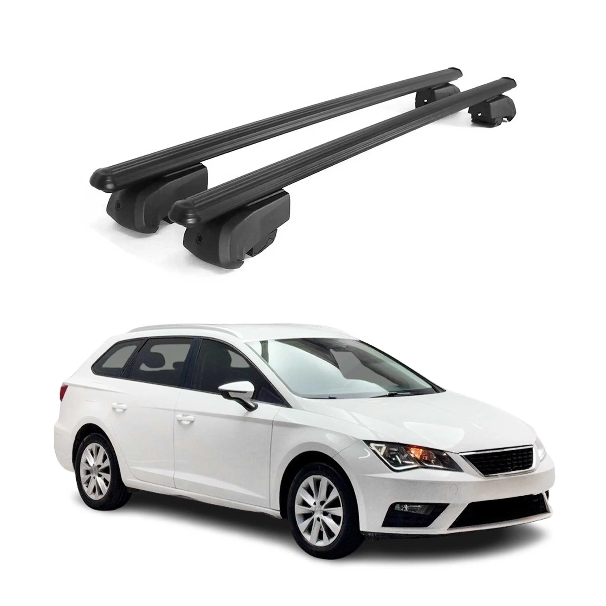 Dachträger Gepäckträger für Seat Leon ST 2020-2023 ABE Aluminium Schwarz 2x