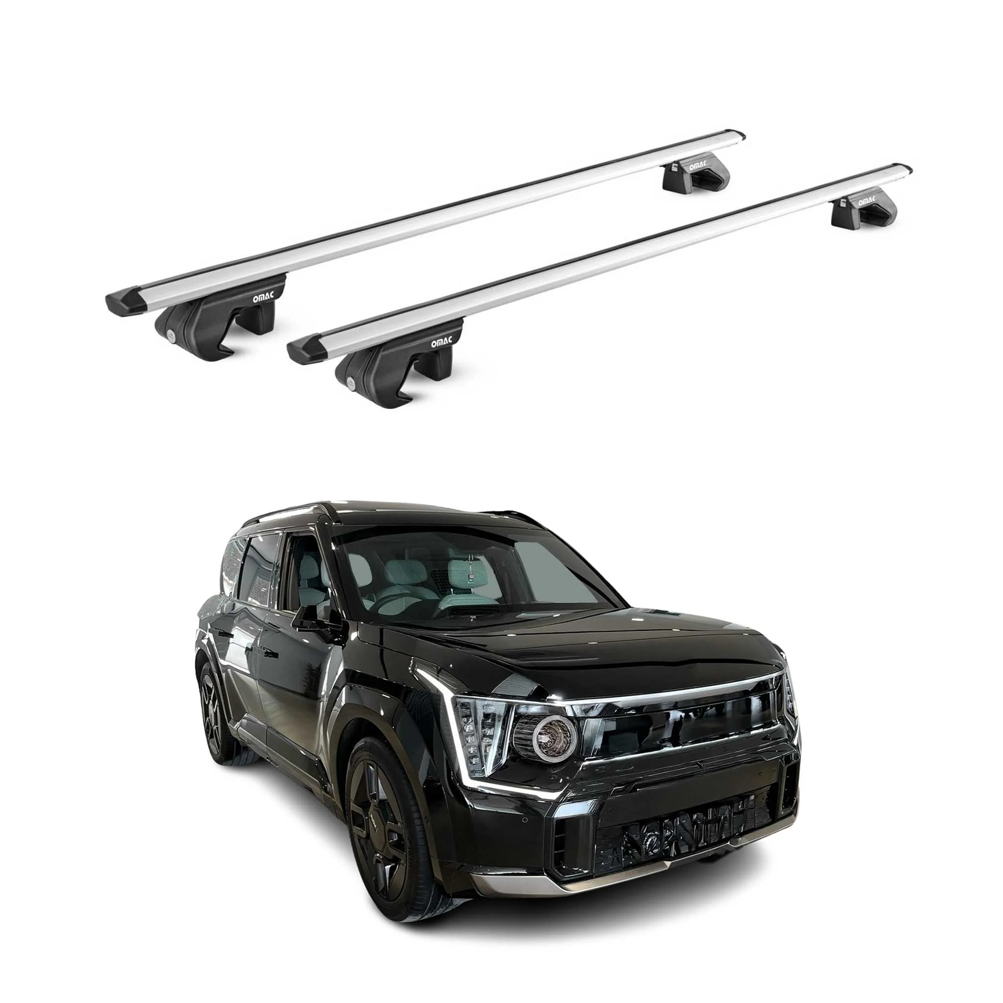 Dachträger Grundtäger für Kia EV9 2023-2026 90kg Aluminium Silber 2 tlg ABE