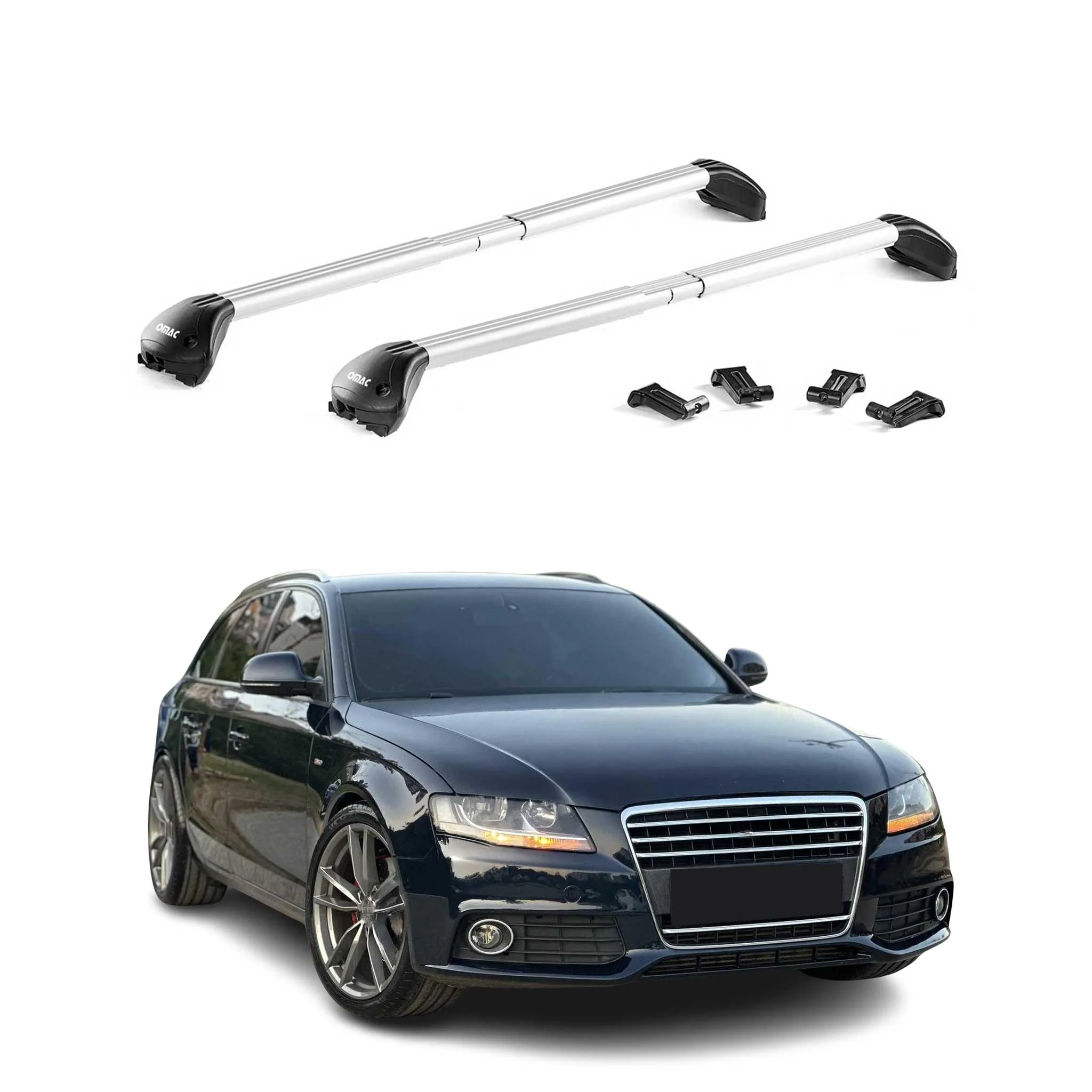 Dachträger Grundtäger für Audi A4 Allroad B8 2009-2015 100kg Alu Silber 2x ABE