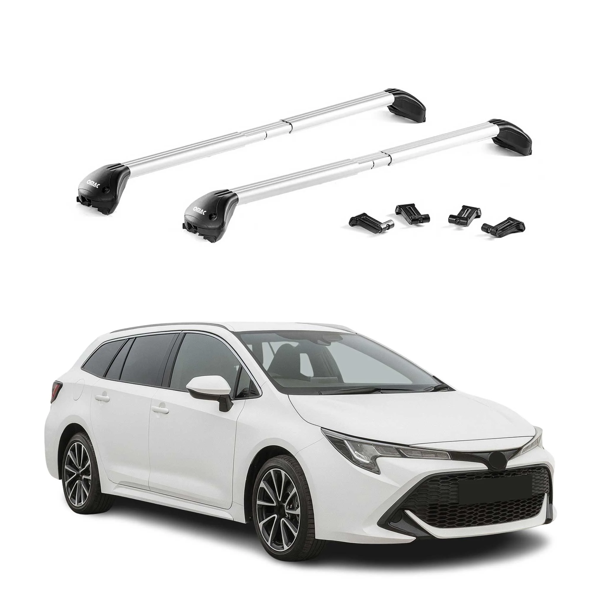 Dachträger für Toyota Corolla Kombi 2019-2026 100kg Alu Silber 2x ABE