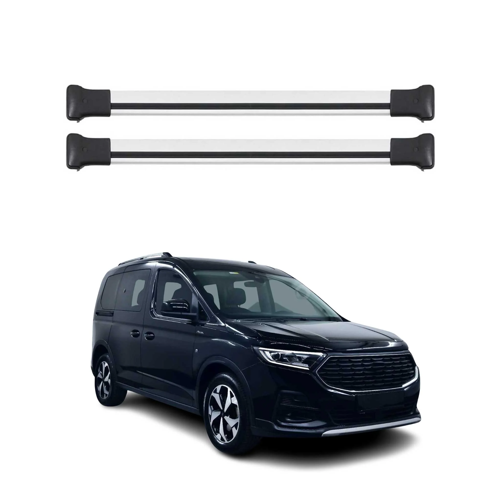 Dachträger Grundtäger für Ford Tourneo Connect 2021-2026 75kg Alu Grau 2 tlg