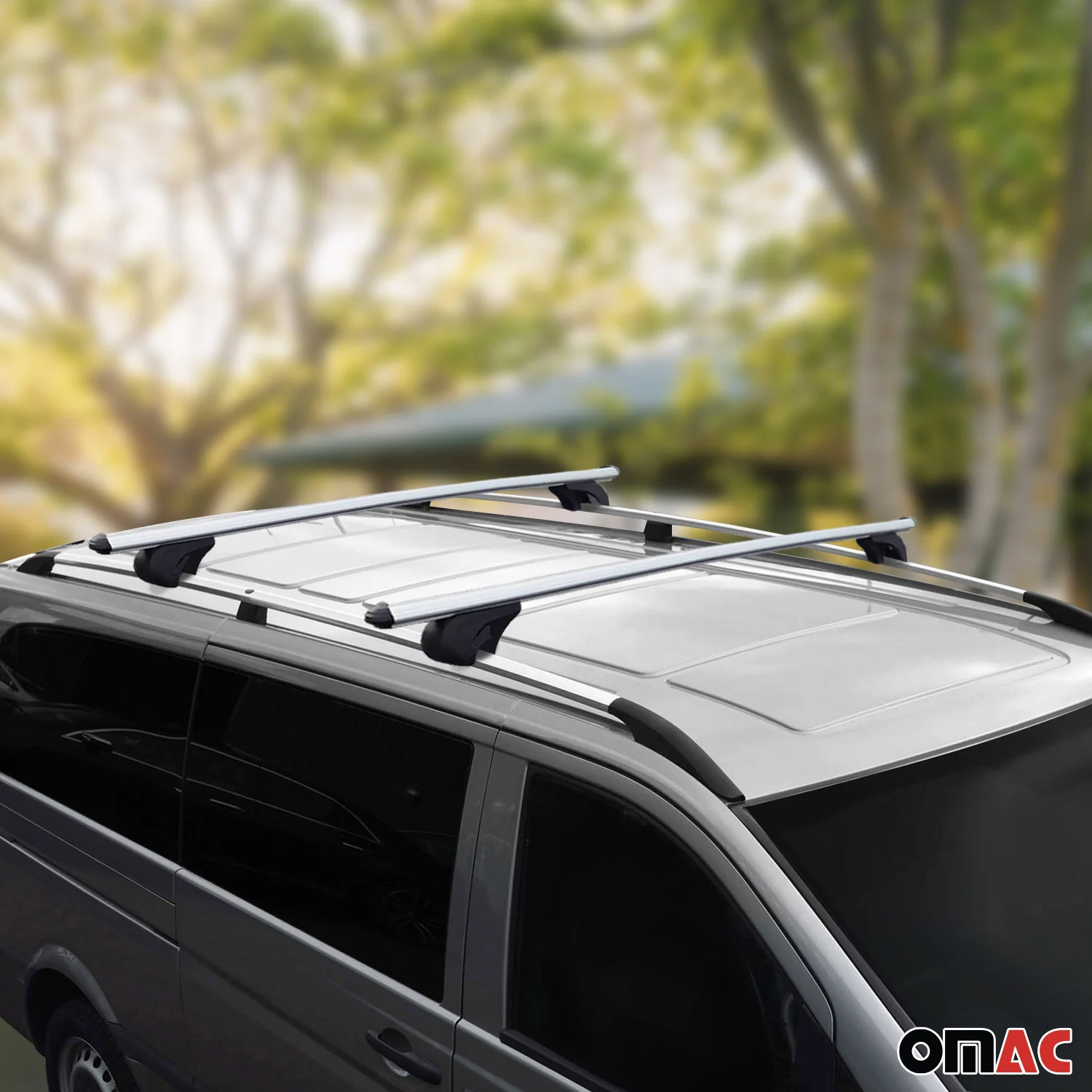 Dachreling + Dachträger SET für VW Caddy 2003-2015 Kurzer Alu Silber 4tlg - Image 2