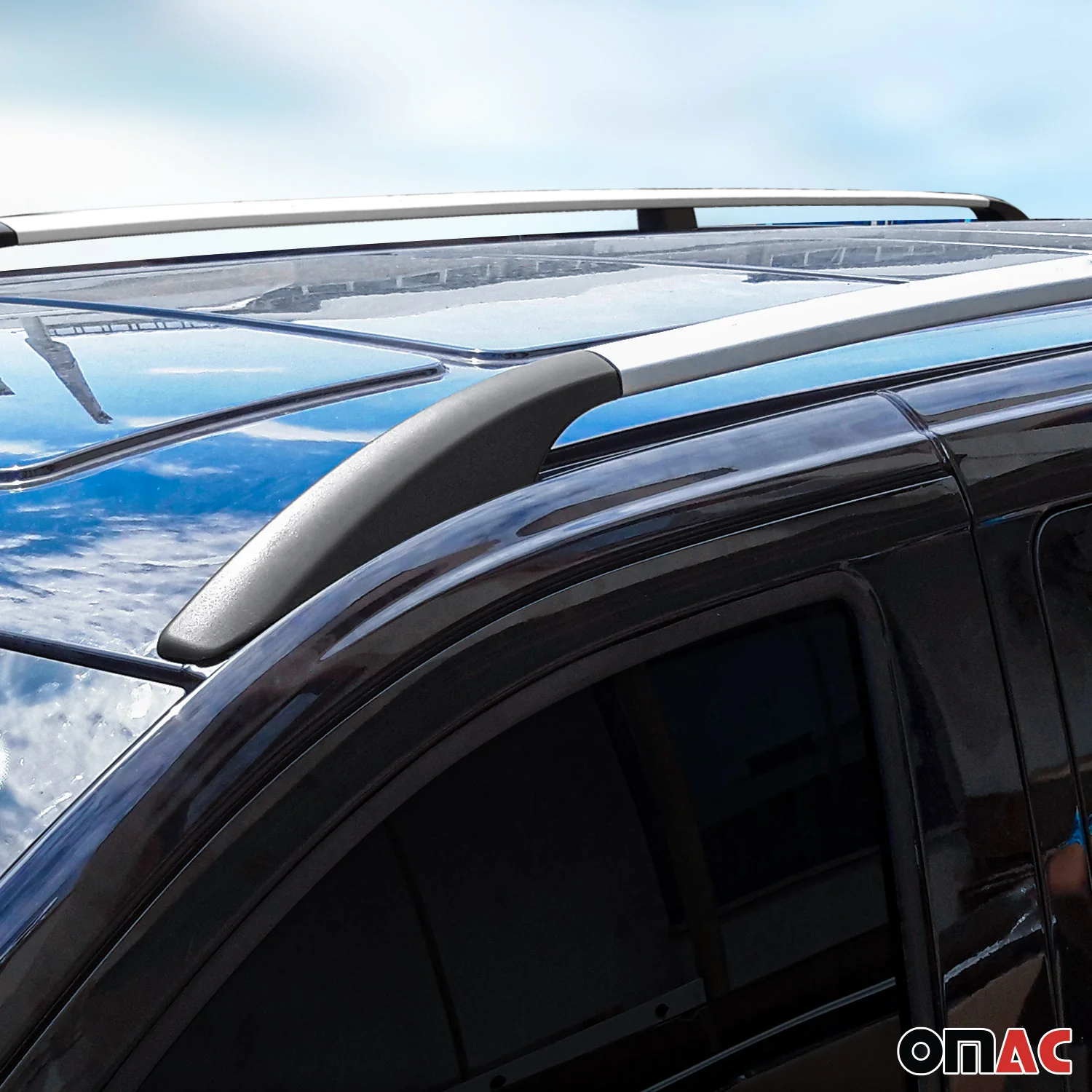 Dachreling + Dachträger SET für VW Caddy 2003-2015 Kurzer Alu Silber 4tlg - Image 7