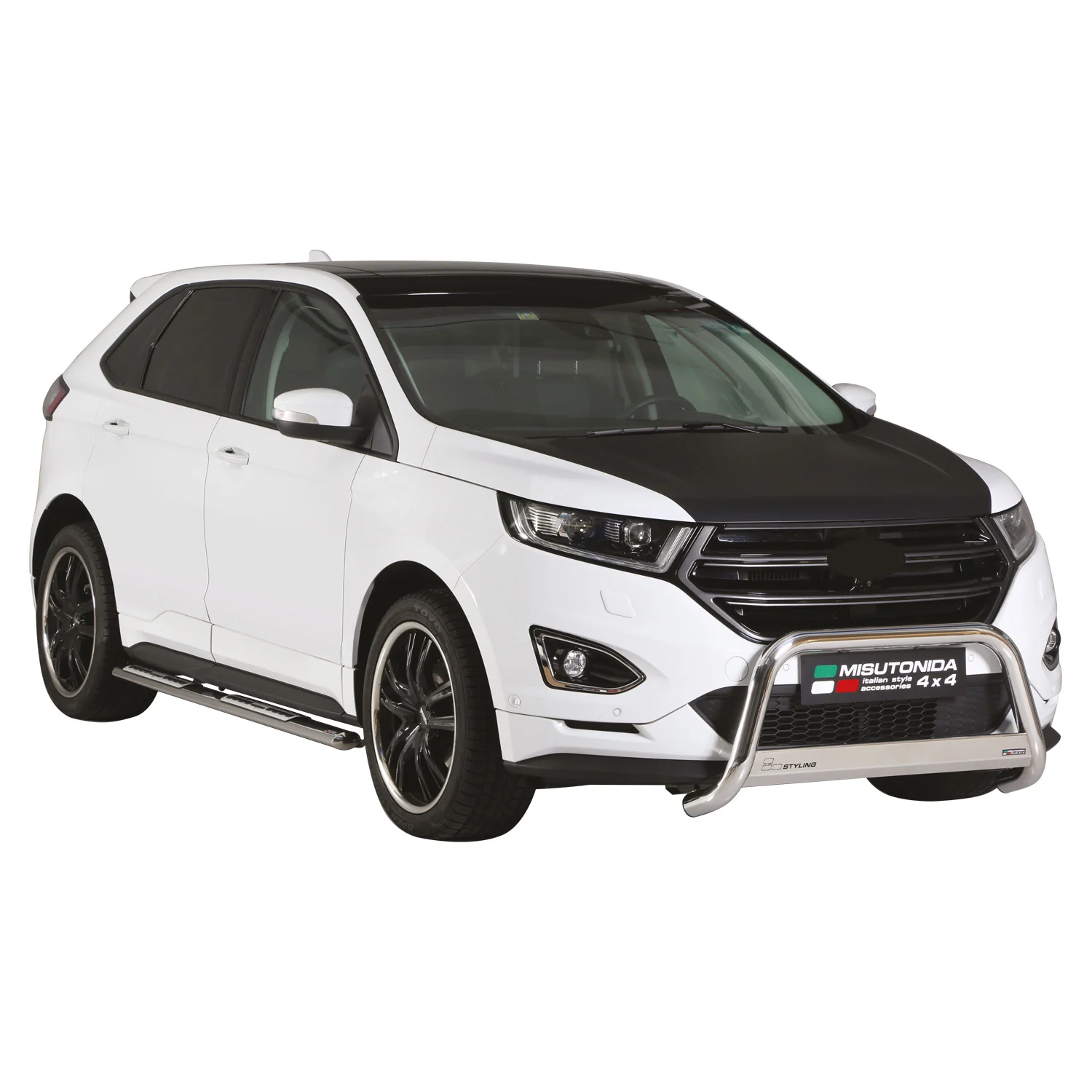 Edelstahl Seitenschweller Schwellerrohre für Ford Edge 2015-2018 Silber