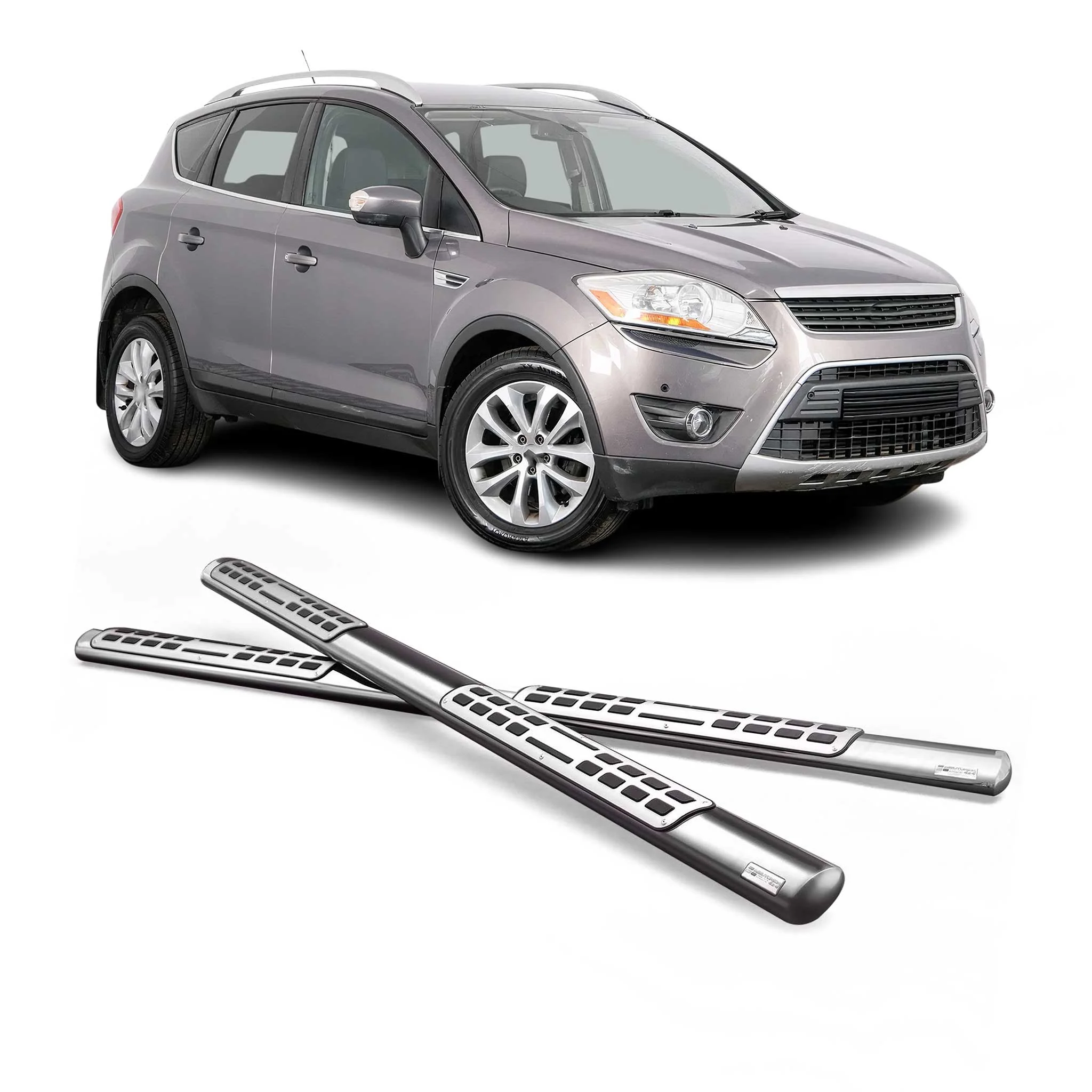 Edelstahl Seitenschweller Schwellerrohre für Ford Kuga I 2008-2012 Silber