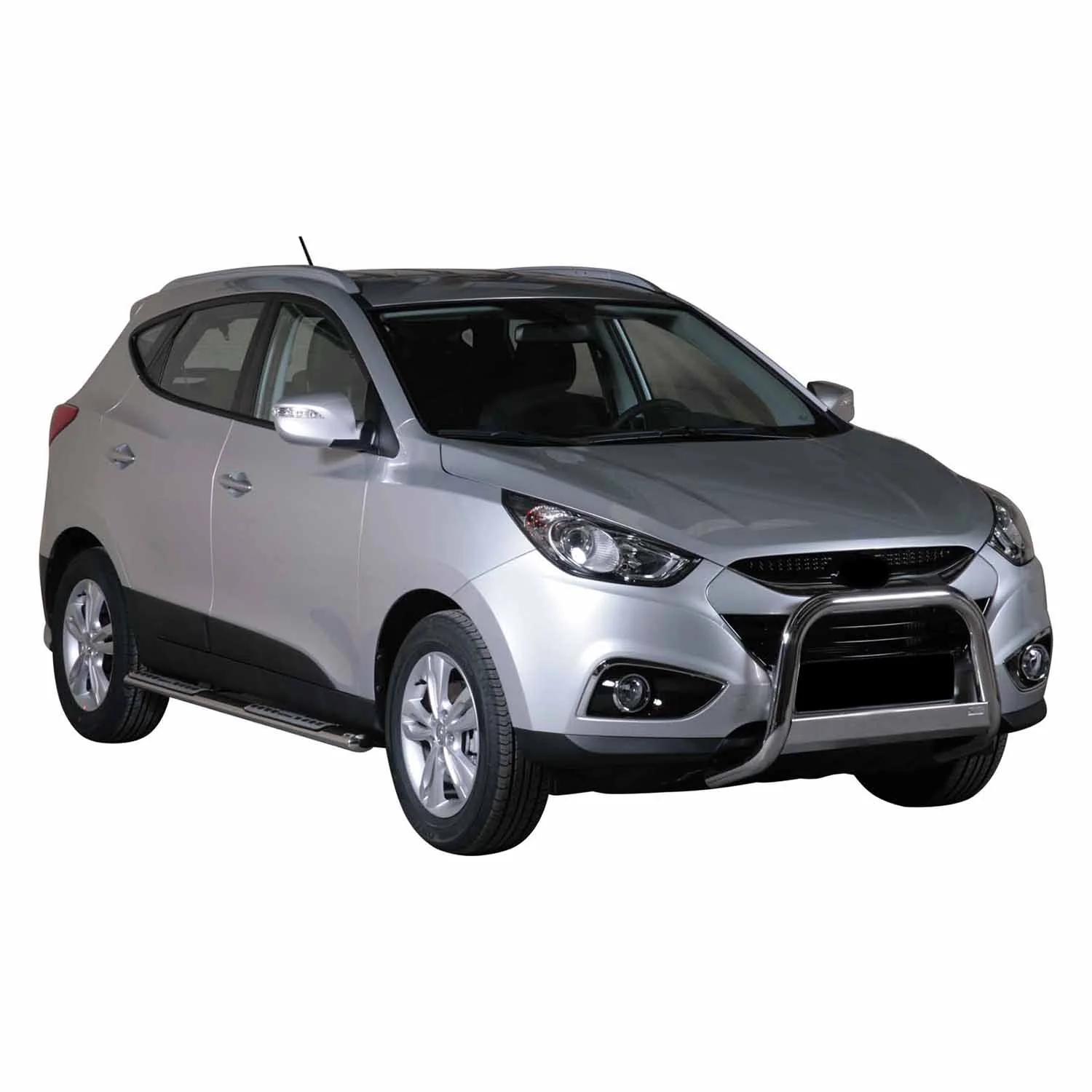 Edelstahl Seitenschweller Schwellerrohre für Hyundai ix35 2009-2015 Silber