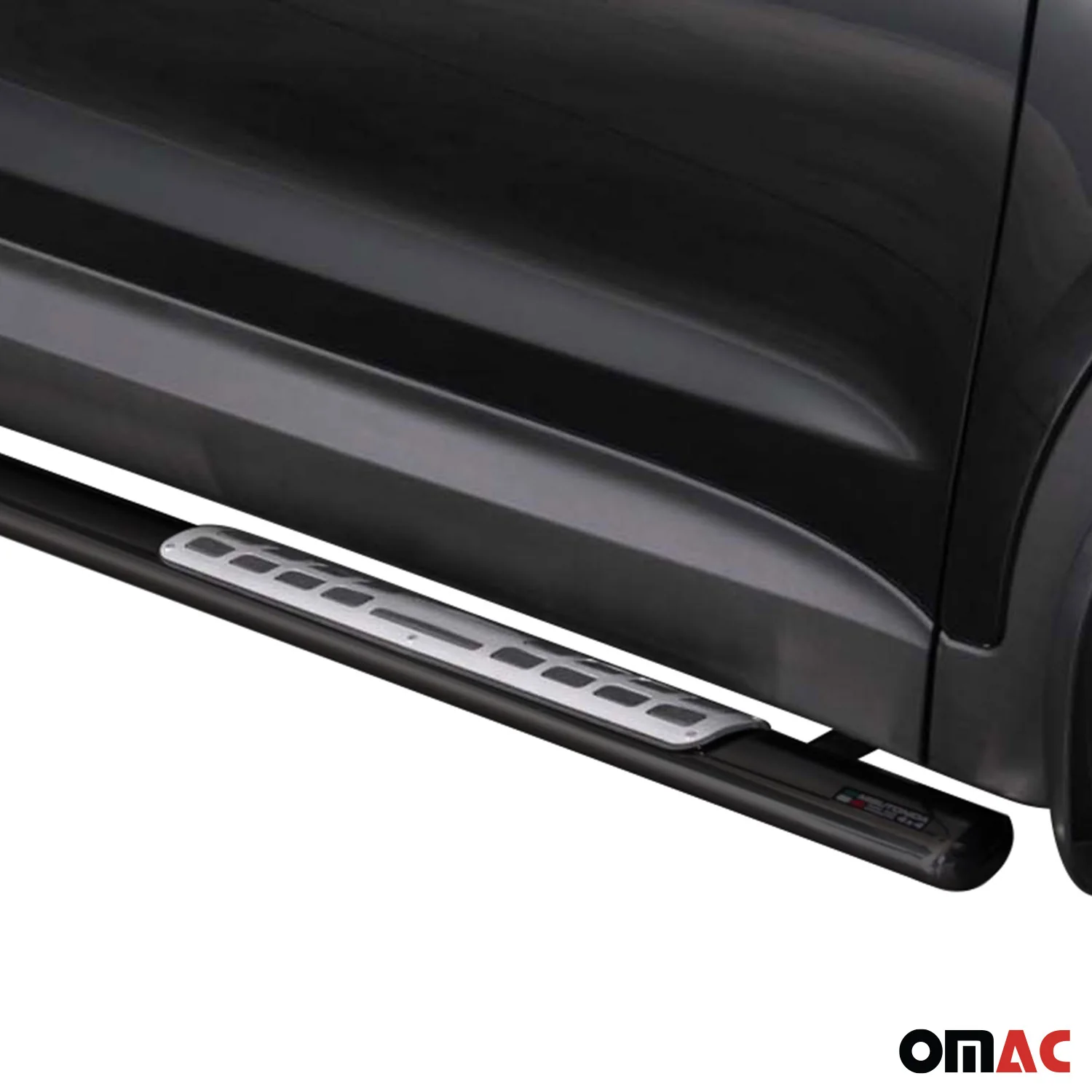 Edelstahl Seitenschweller Schwellerrohre für Hyundai Santa Fe 2012-2015 Schwarz - Image 3