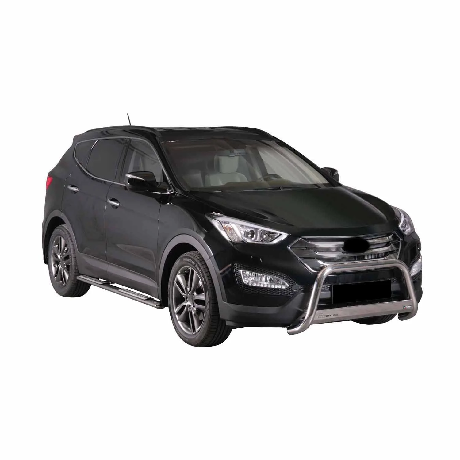 Edelstahl Seitenschweller Schwellerrohre für Hyundai Santa Fe 2012-2015 Silber