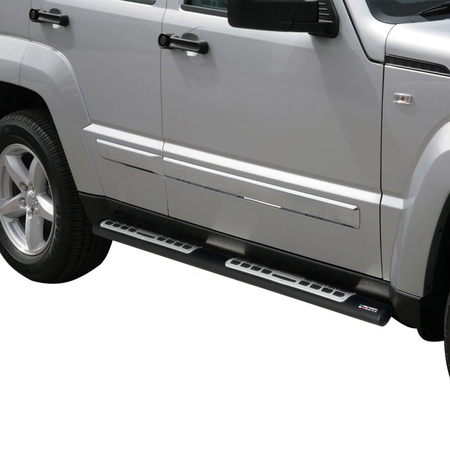 Edelstahl Seitenschweller Schwellerrohre für Jeep Cheeroke 2008-2013 Schwarz