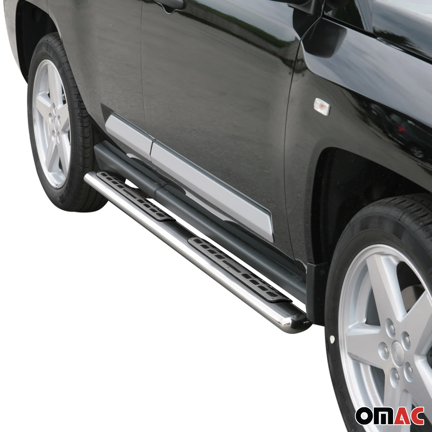 Edelstahl Seitenschweller Schwellerrohre für Jeep Compass 2007-2010 Silber - Image 2