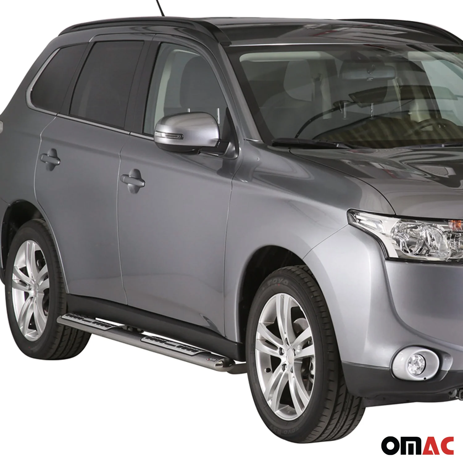 Edelstahl Seitenschweller Schwellerrohre für Mitsubishi Outlander 2013-2021 Grau - Image 2