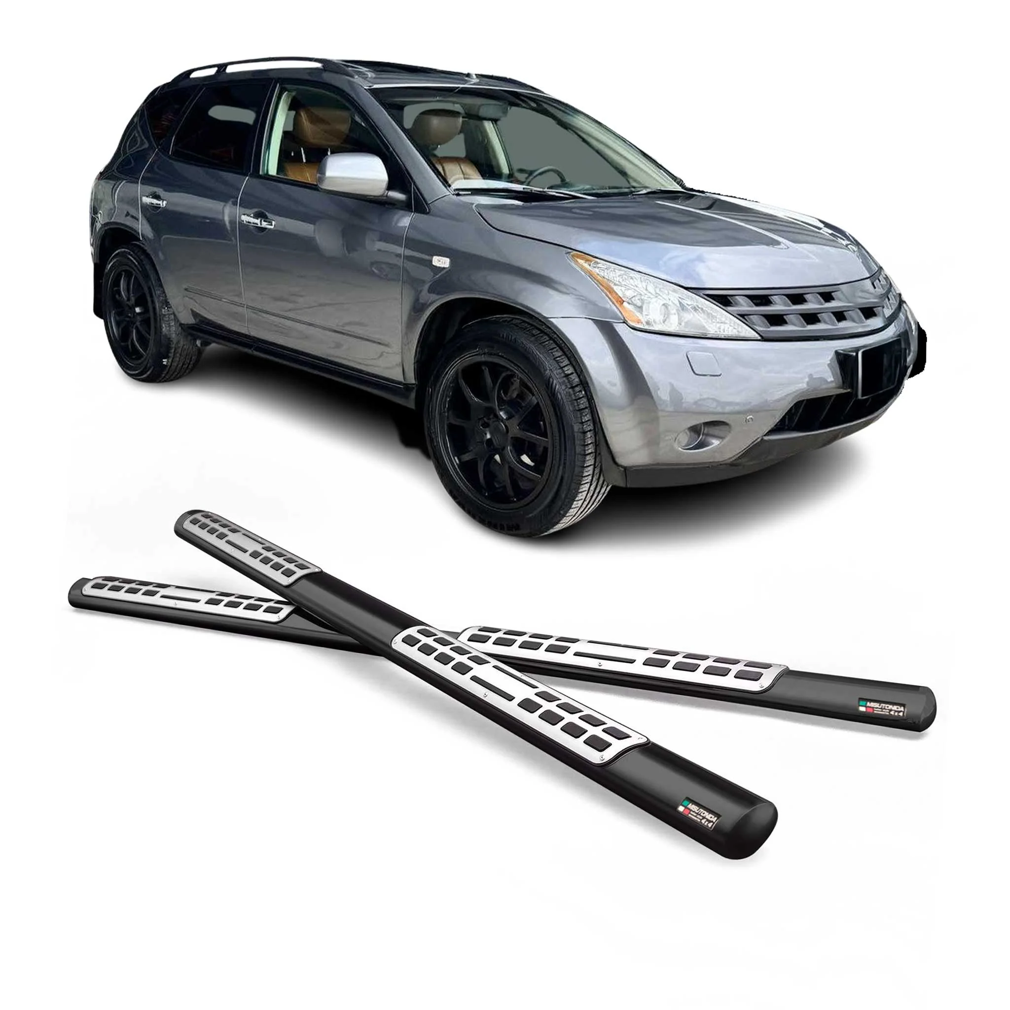 Edelstahl Seitenschweller Schwellerrohre für Nissan Murano 2005-2008 Schwarz