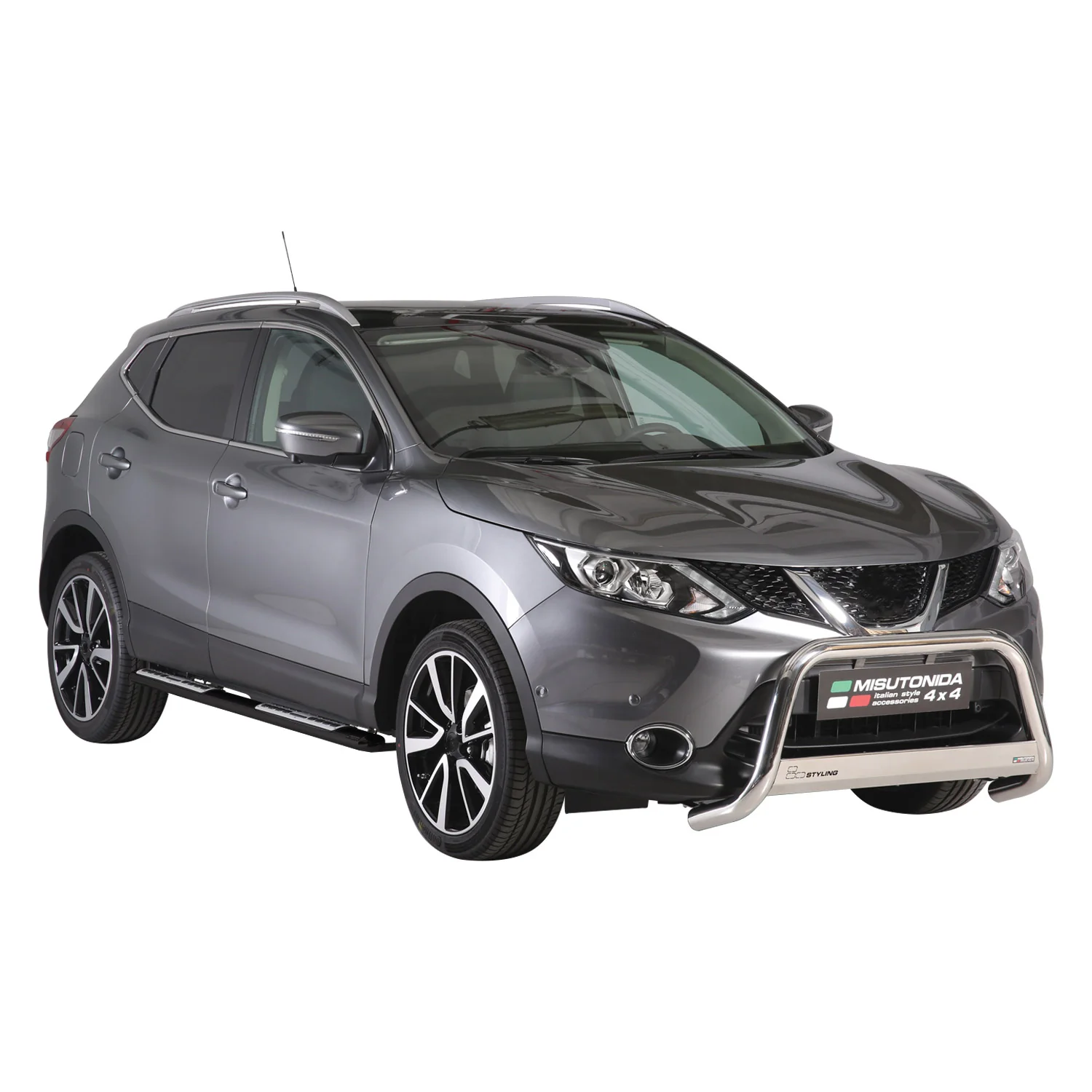 Edelstahl Seitenschweller Schwellerrohre für Nissan Qashqai 2014-2021 Schwarz