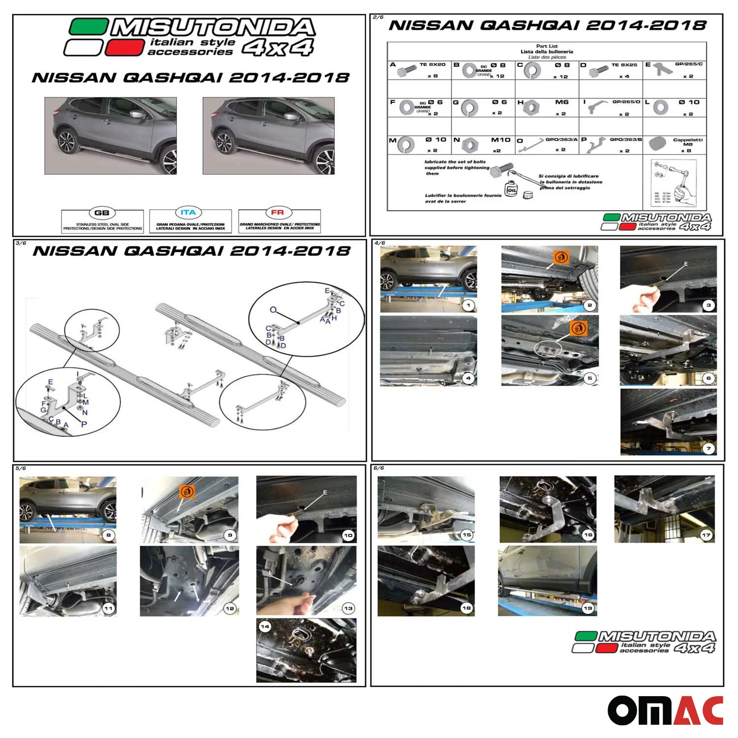 Edelstahl Seitenschweller Schwellerrohre für Nissan Qashqai 2014-2021 Schwarz - Image 4