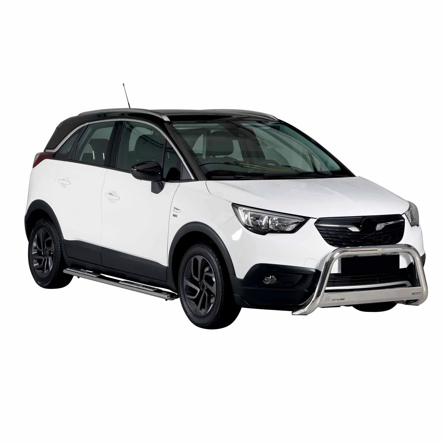 Edelstahl Seitenschweller Schwellerrohre für Opel Crossland X 2017-2024 Silber