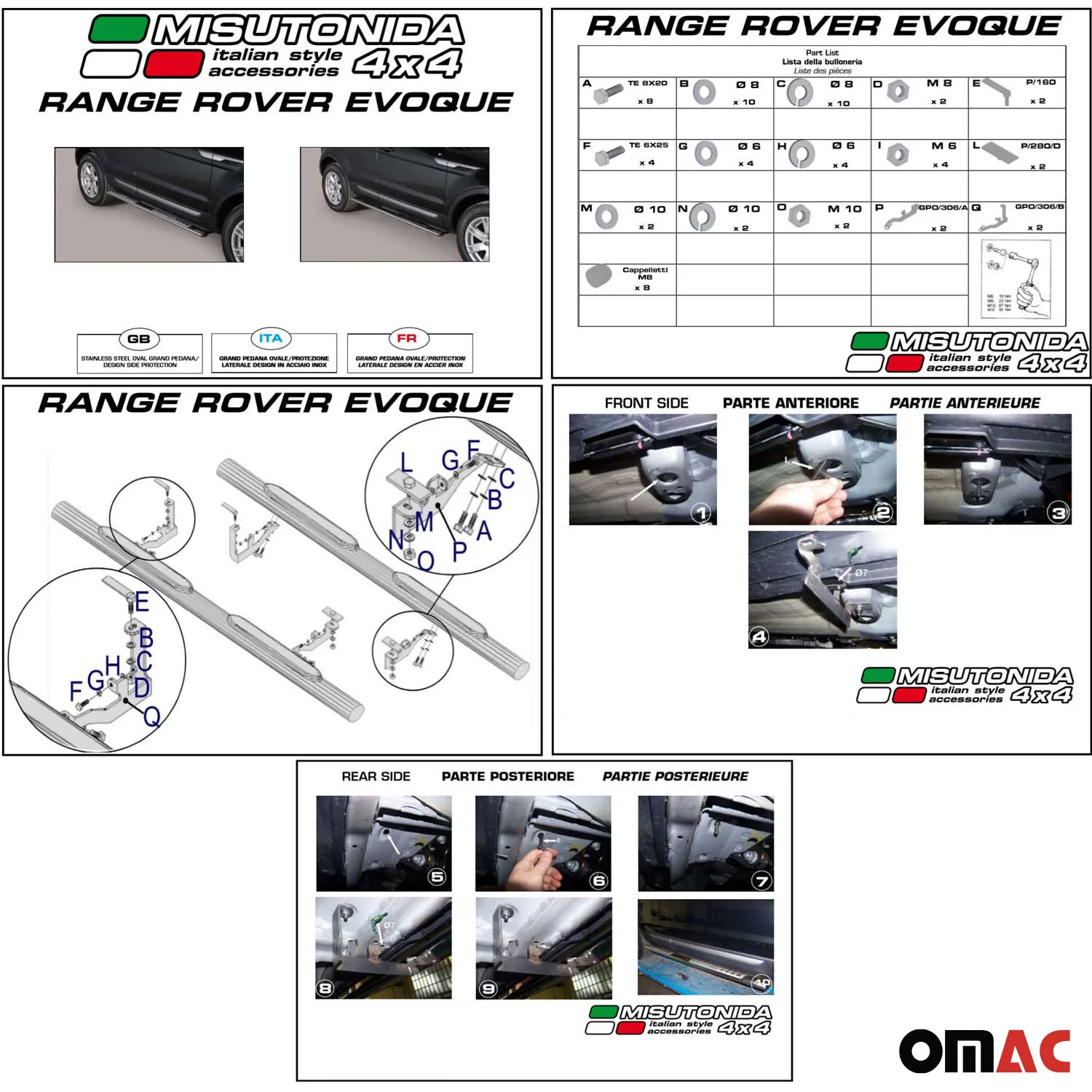 Edelstahl Seitenschweller Schwellerrohre für Range Rover Evoque 2011-2015 Silber - Image 4