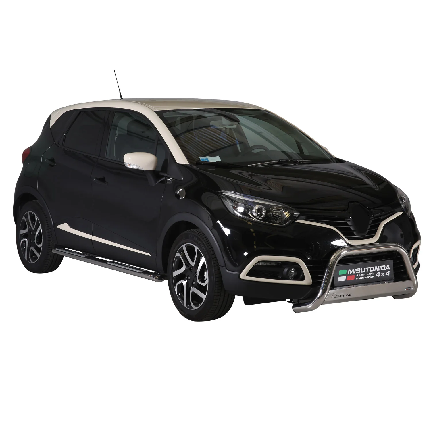Edelstahl Seitenschweller Schwellerrohre für Renault Captur 2013-2017 Silber