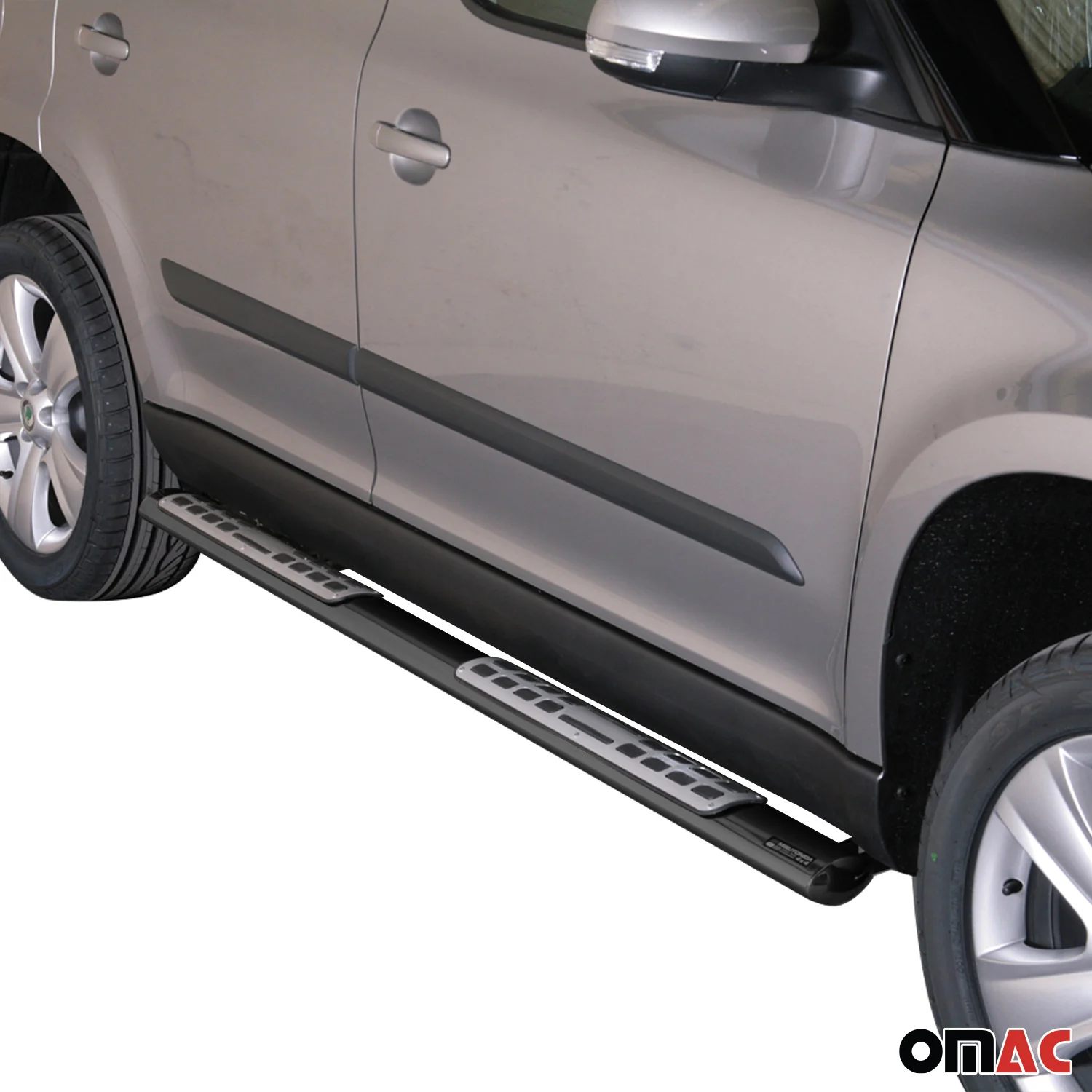 Edelstahl Seitenschweller Schwellerrohre für Skoda Yeti 2009-2013 Schwarz - Image 2