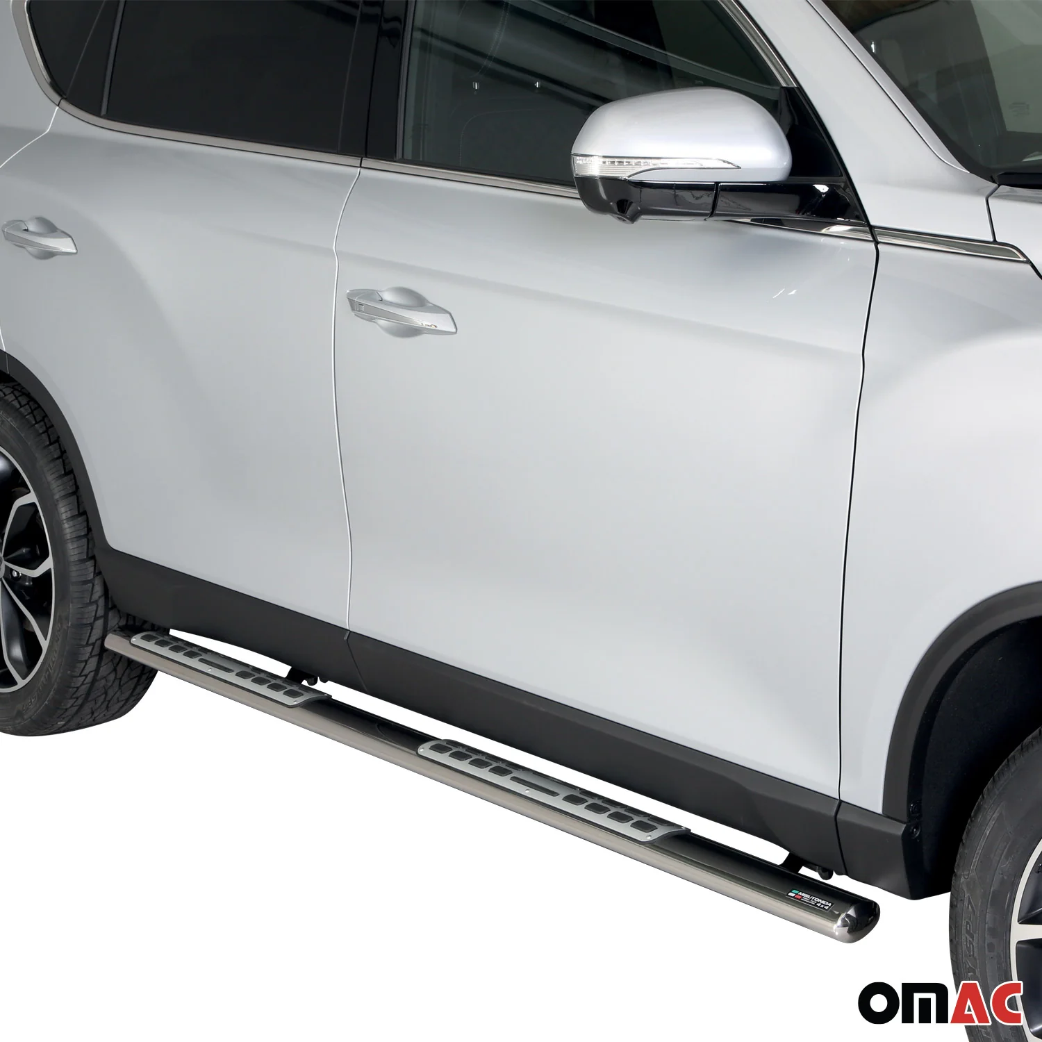 Edelstahl Seitenschweller Schwellerrohre für Ssangyong Rexton 2017-2026 Silber - Image 2