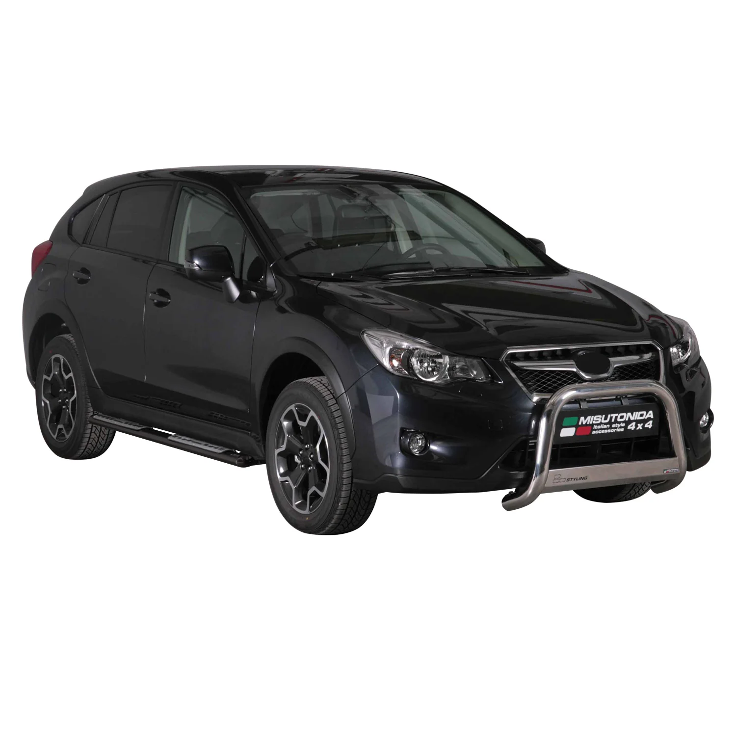 Edelstahl Seitenschweller Schwellerrohre für Subaru XV 2012-2017 Schwarz