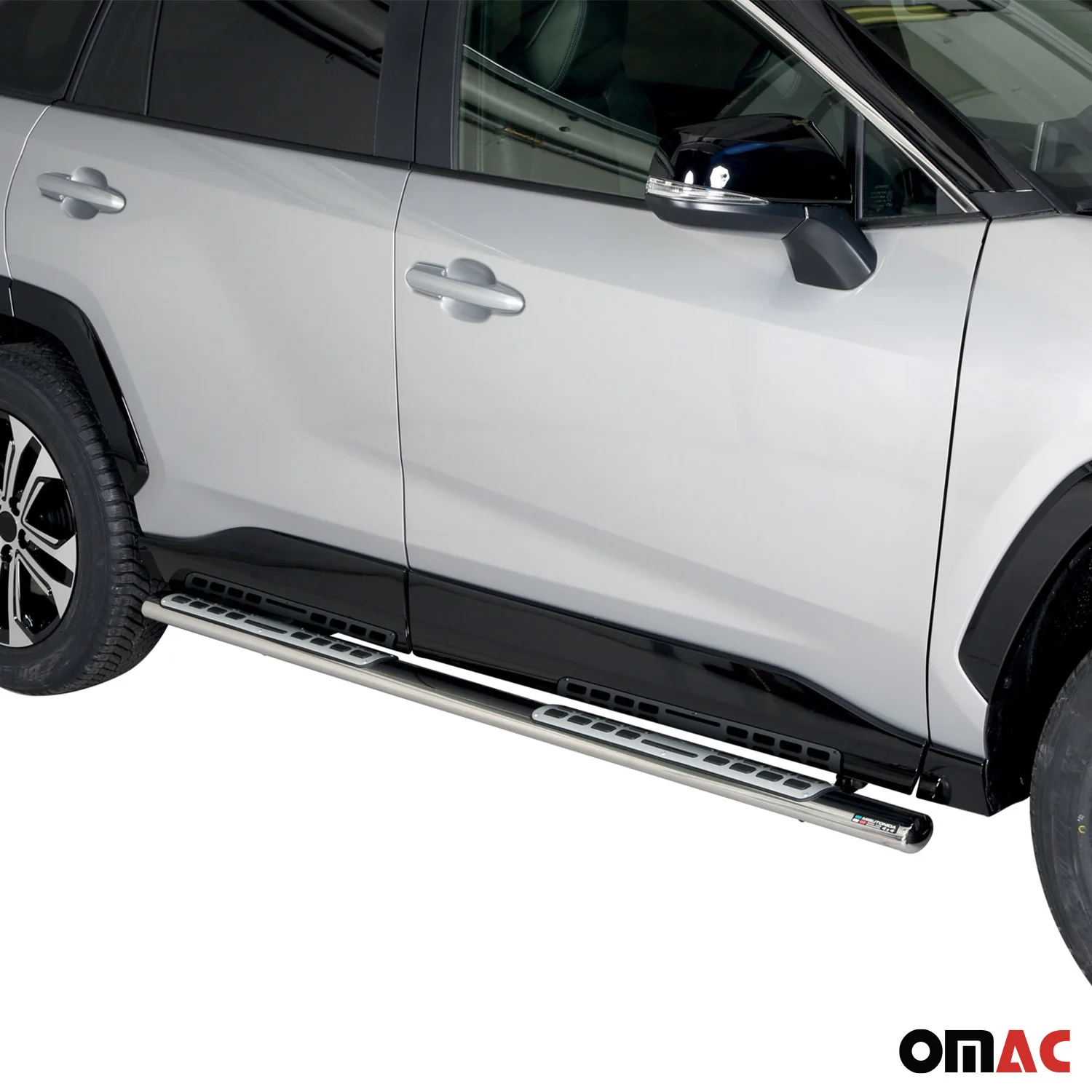 Edelstahl Seitenschweller Schwellerrohre für Toyota RAV4 Hybrid 2019-2025 Silber - Image 2