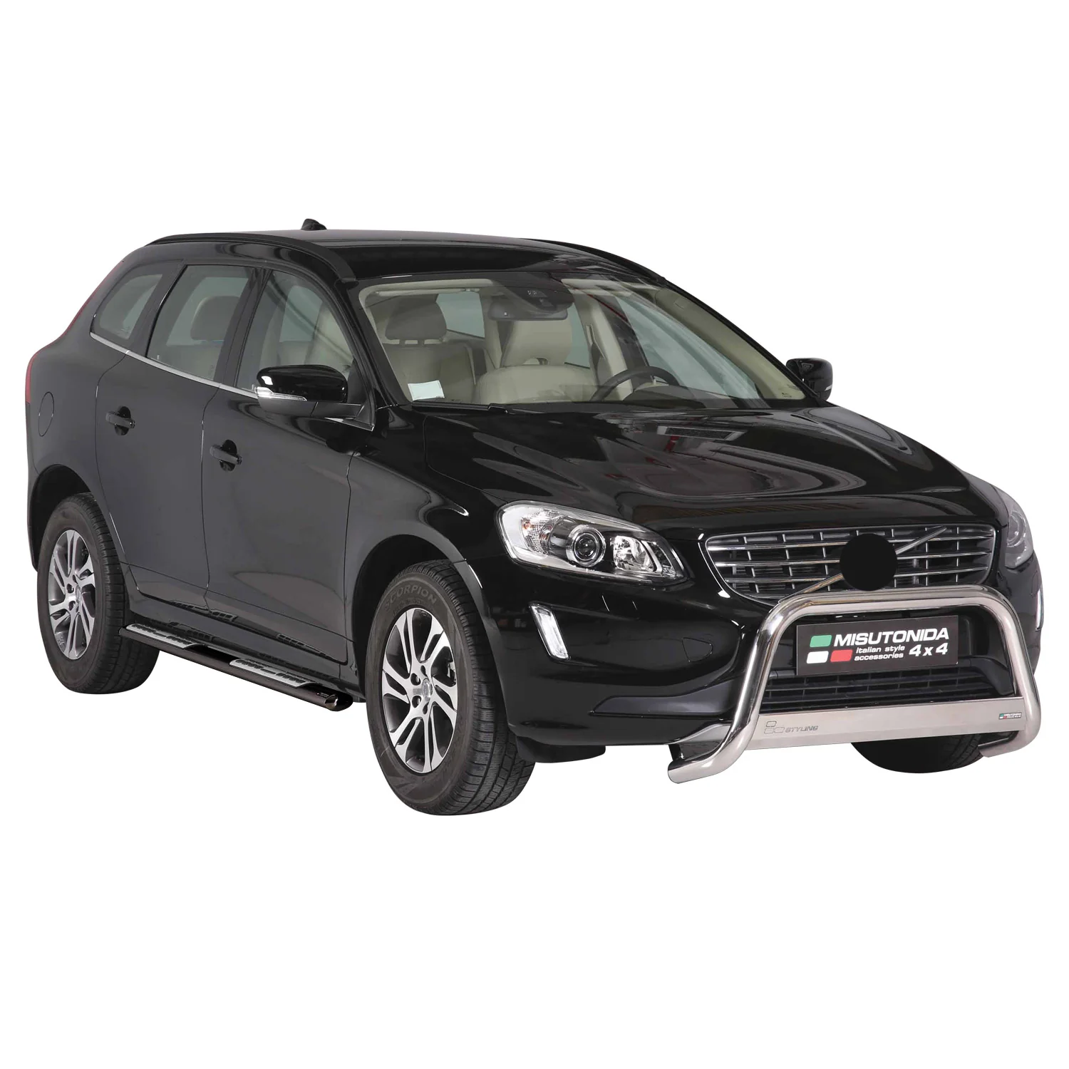 Edelstahl Seitenschweller Schwellerrohre für Volvo XC60 2014-2017 Schwarz