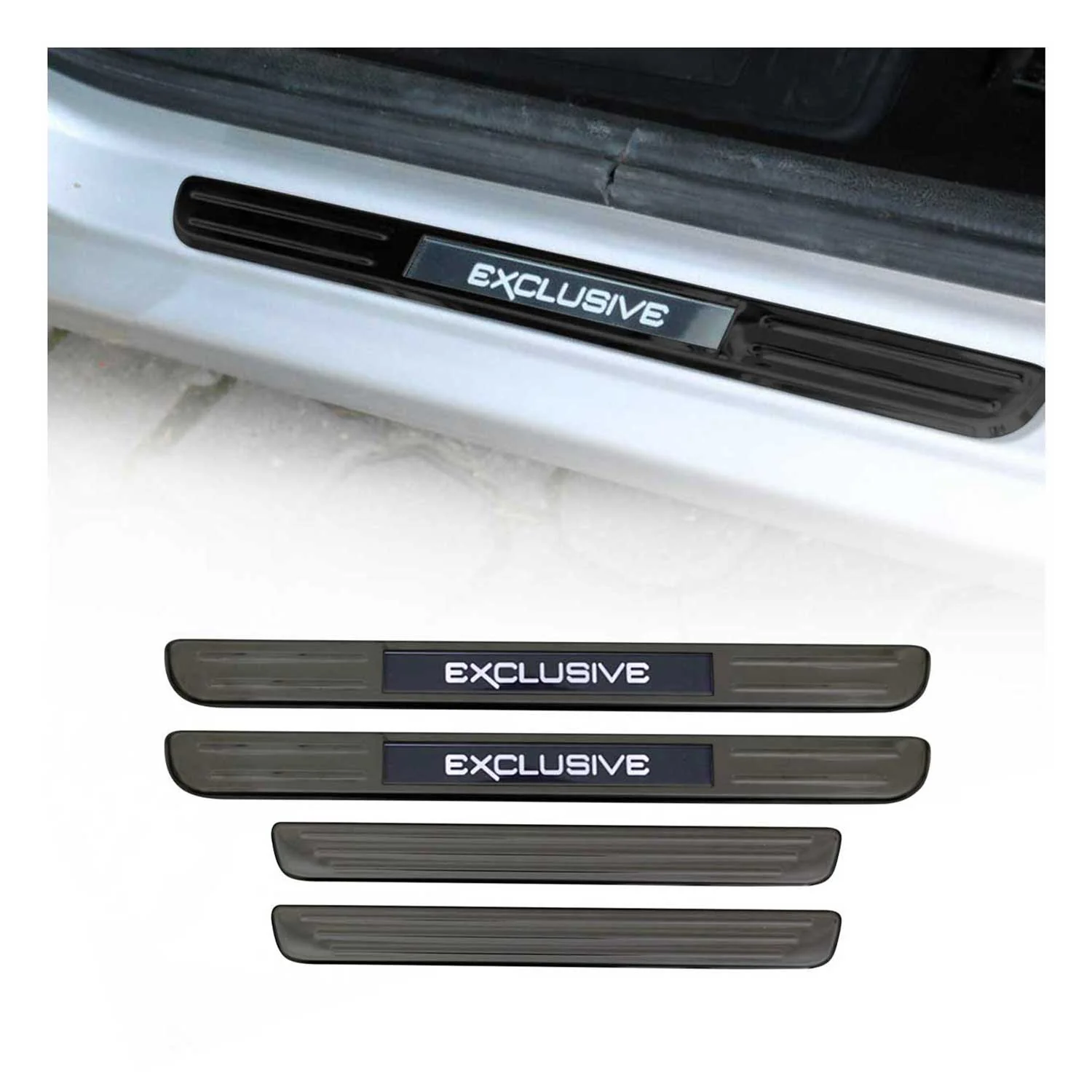 Einstiegsleisten Schweller Exclusive für Dacia Logan 2005-2022 Chrom Dunkel 4x