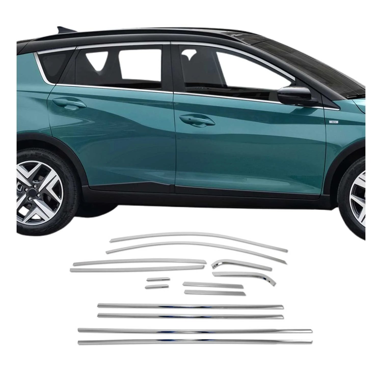 Fensterleisten Zierleisten für Hyundai Bayon 2021-2026 Edelstahl Chrom 14tlg