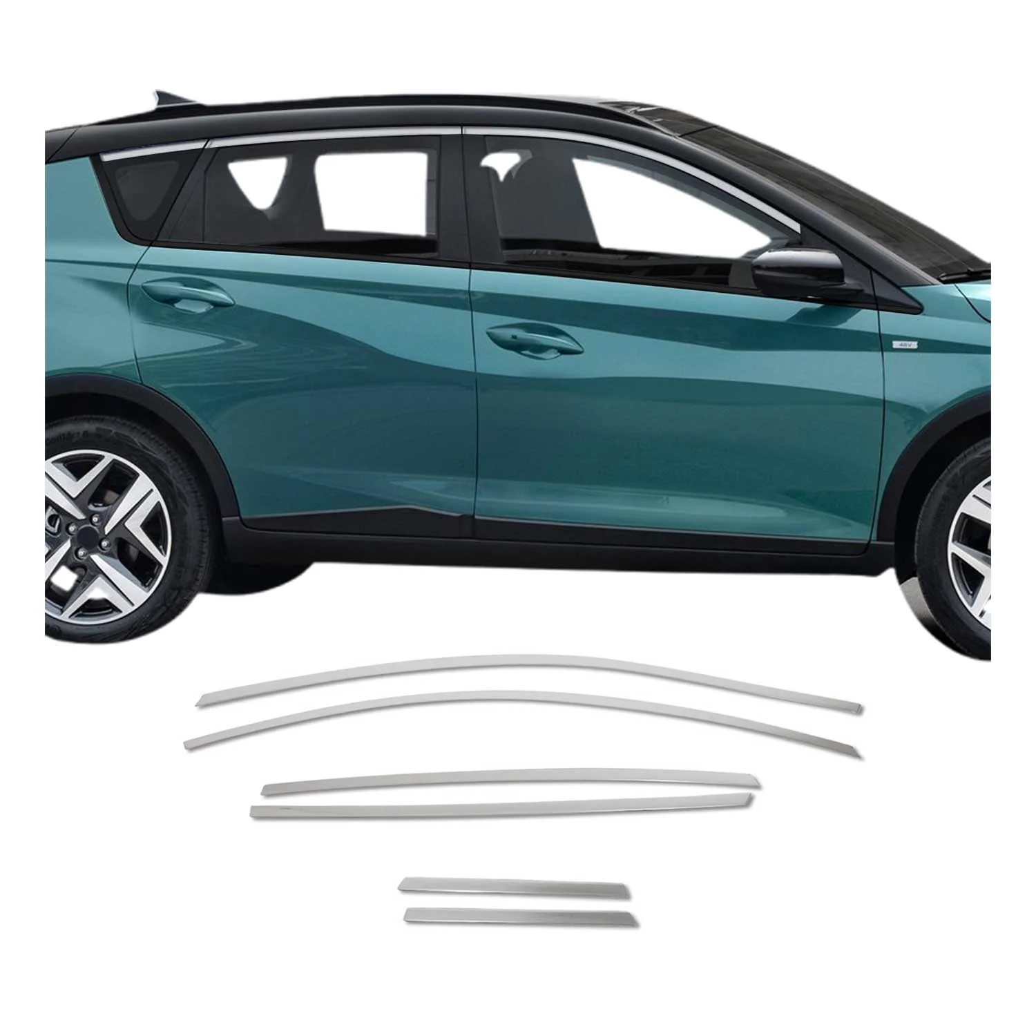 Fensterleisten Zierleisten für Hyundai Bayon 2021-2026 Edelstahl Chrom 6tlg